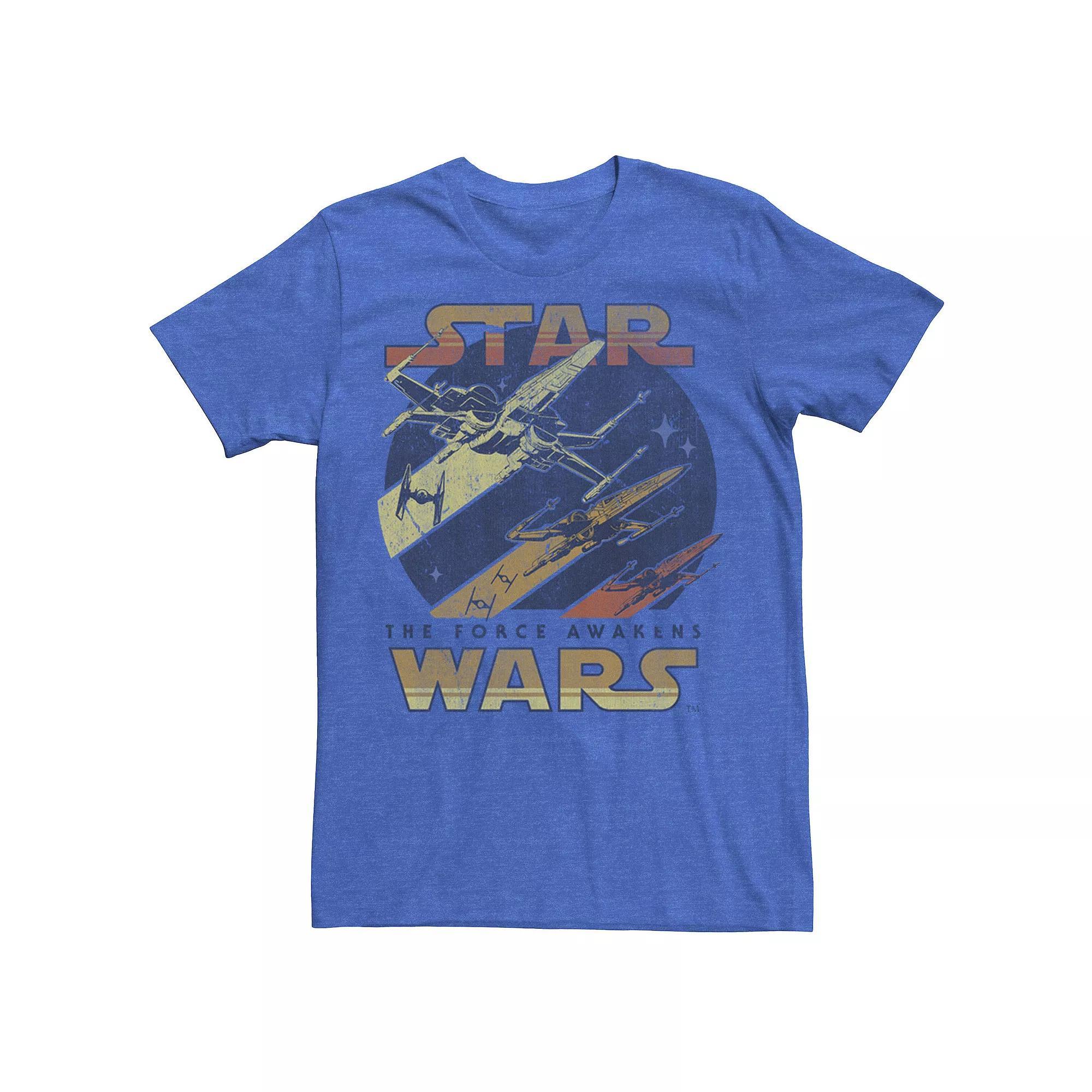 Men's Star Wars The Force Awakens X-Wings Retro Tee, Size: Large, Royal Grey Product Image