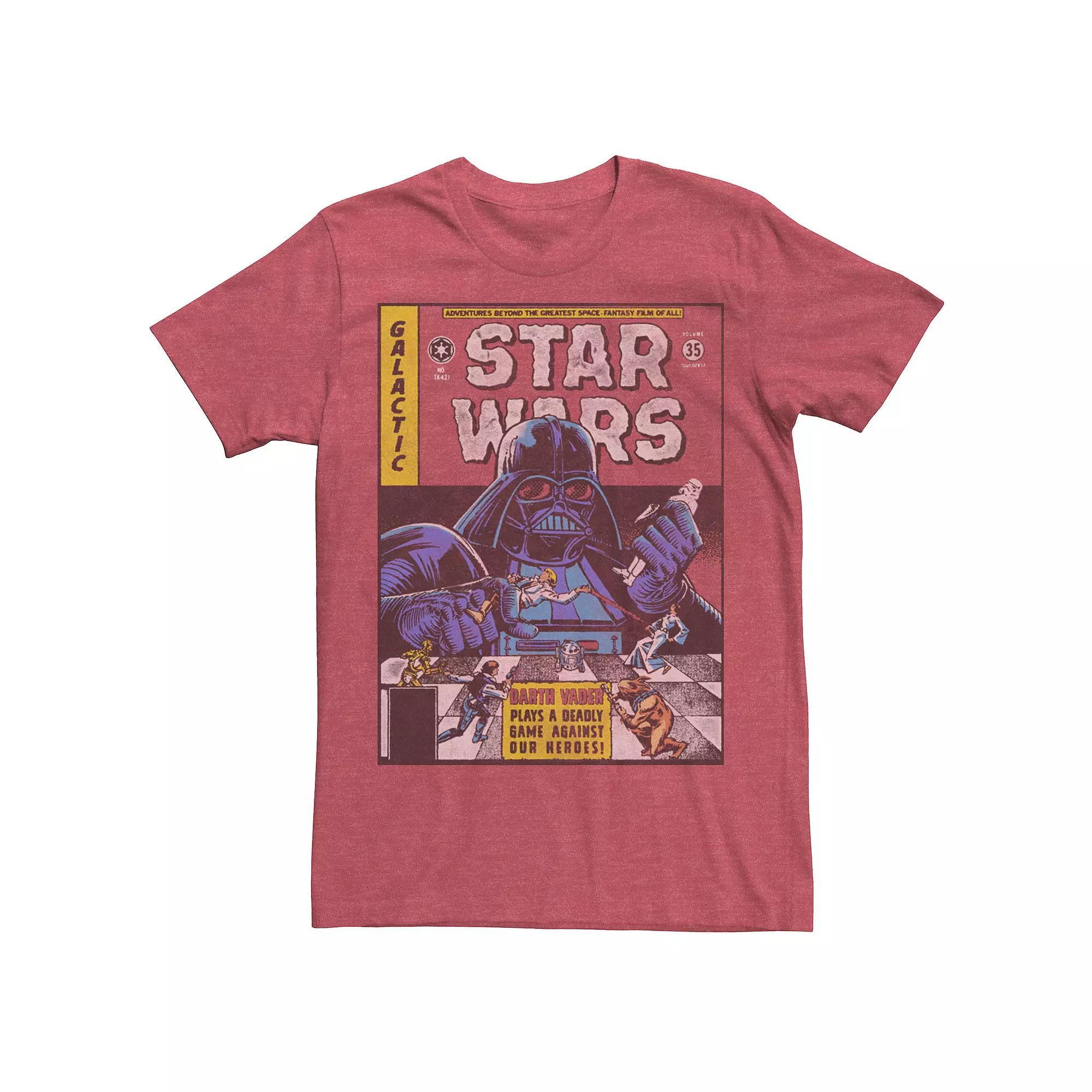 Men's Star Wars Darth Vader Plays A Dangerous Game Tee, Size: Medium, Red Grey Product Image