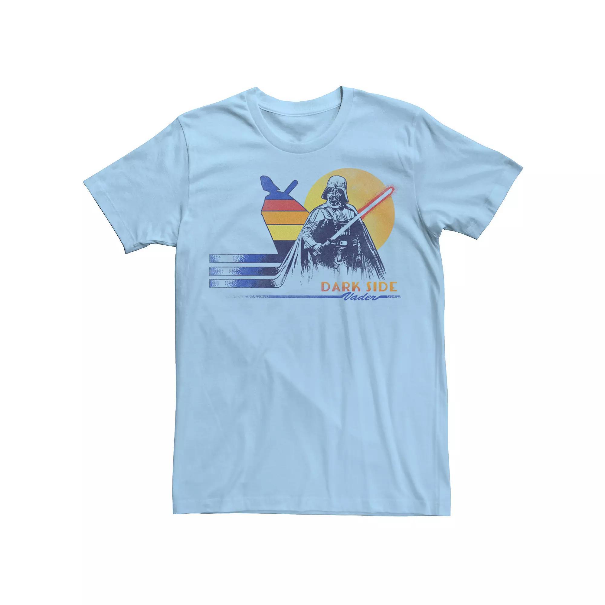 Men's Star Wars Darth Vader Vintage Dark Side Of Sun Beach Tee, Size: Small, Royal Grey Product Image