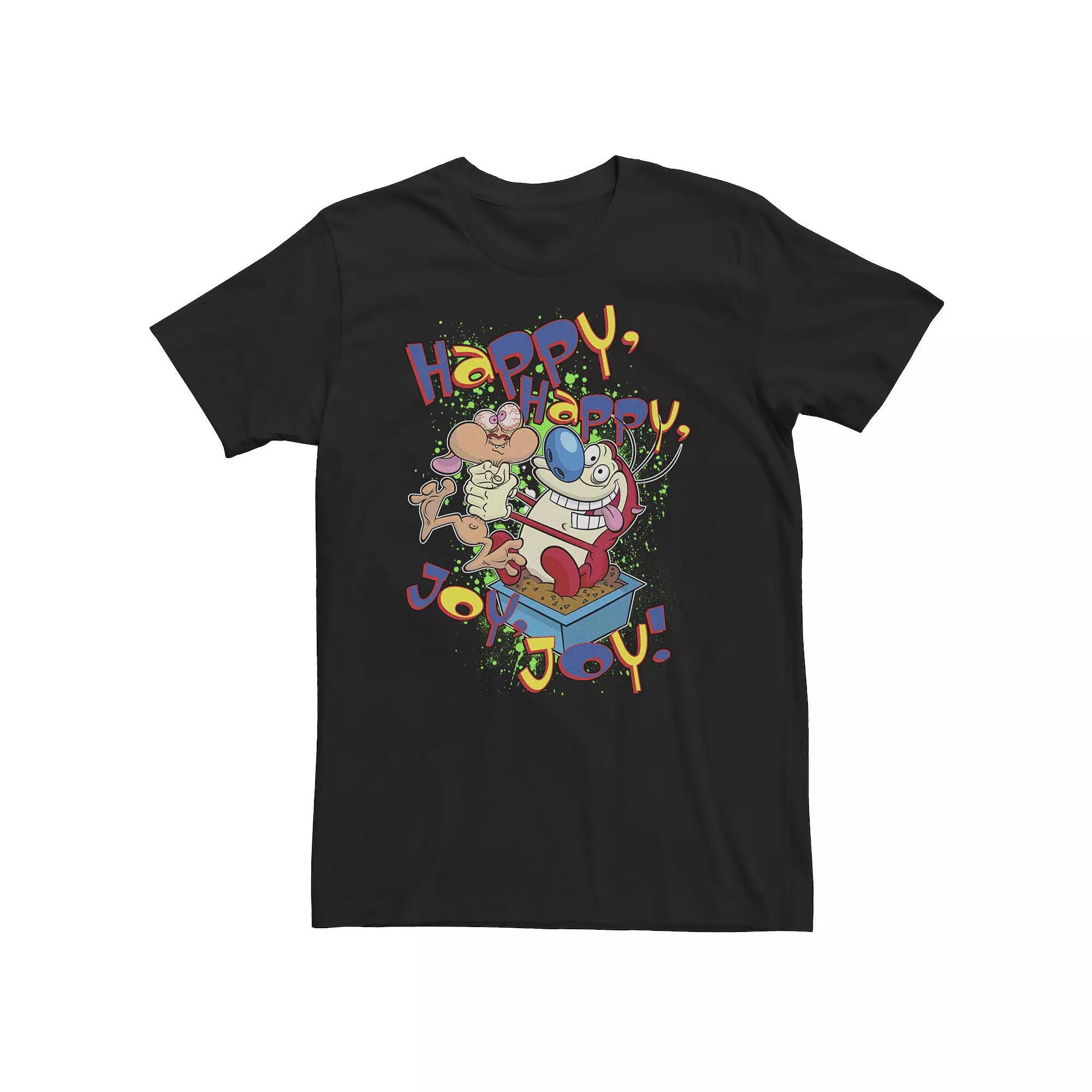 Big & Tall Nickelodeon Ren And Stimpy Happy, Happy, Joy, Joy! Tee, Men's, Size: 5XL, White Product Image