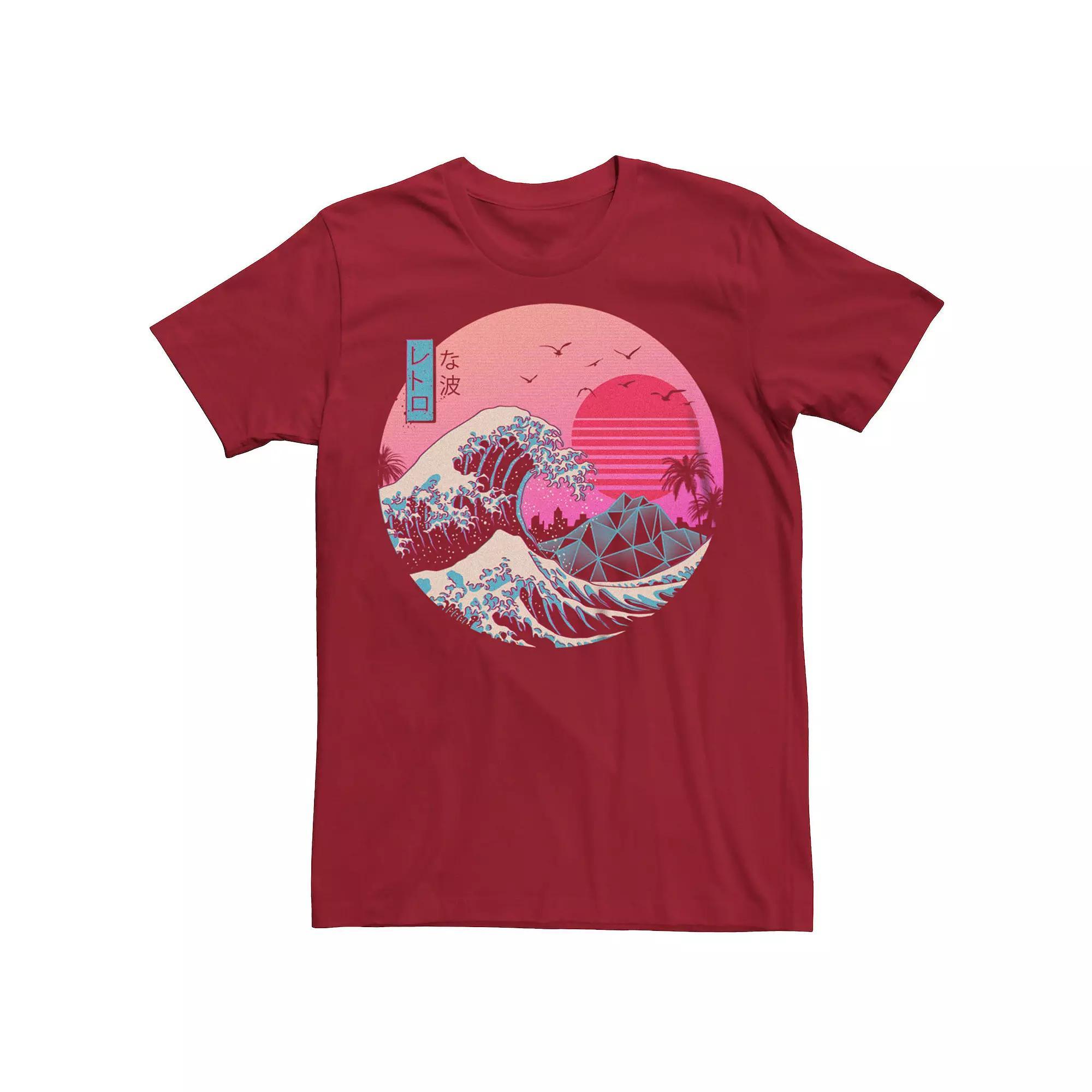 Men's The Great Retro Wave Polygon Graphic Tee, Size: XS, Red Product Image