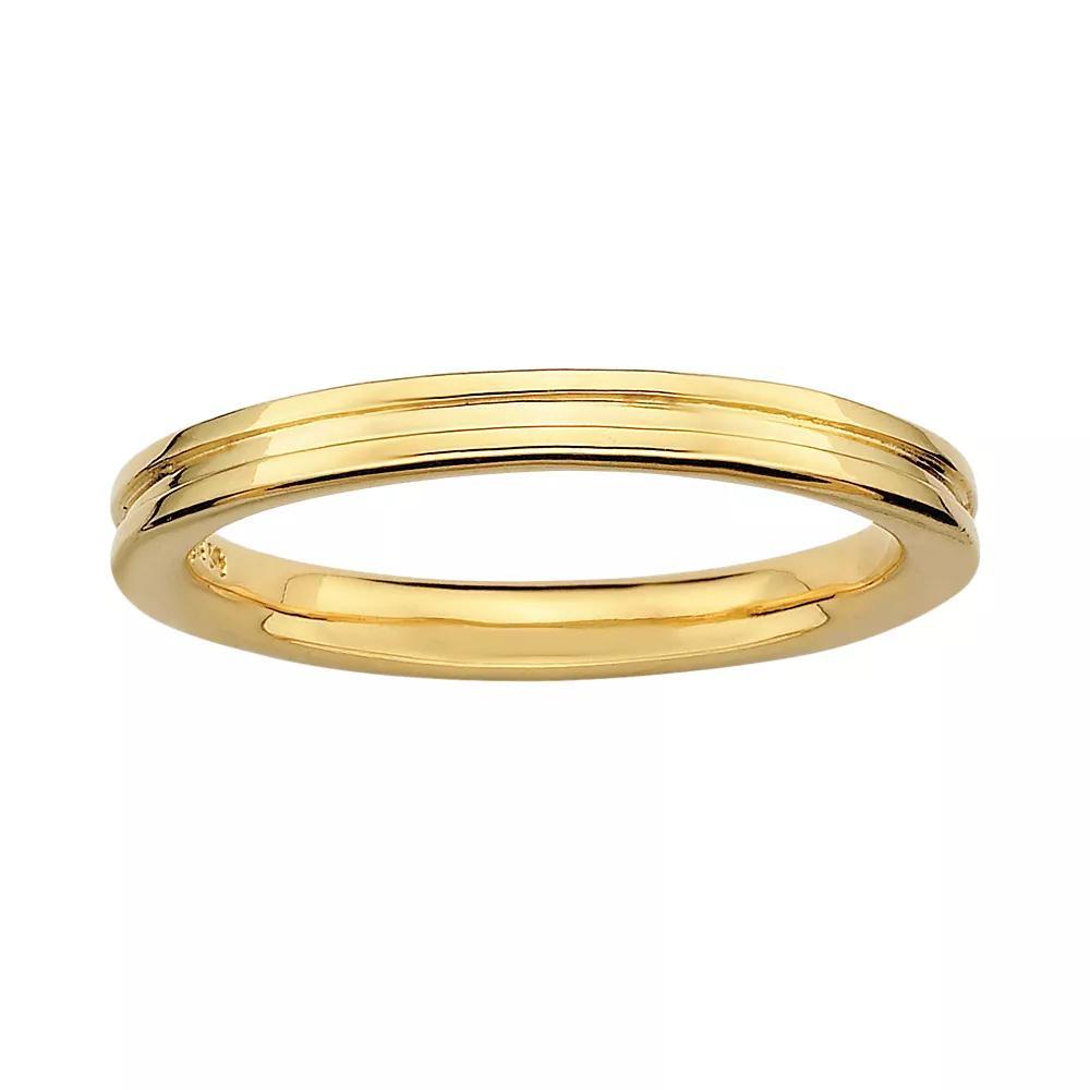 Stacks & Stones 18k Gold Over Silver Grooved Stack Ring, Women's, Size: 9 Product Image