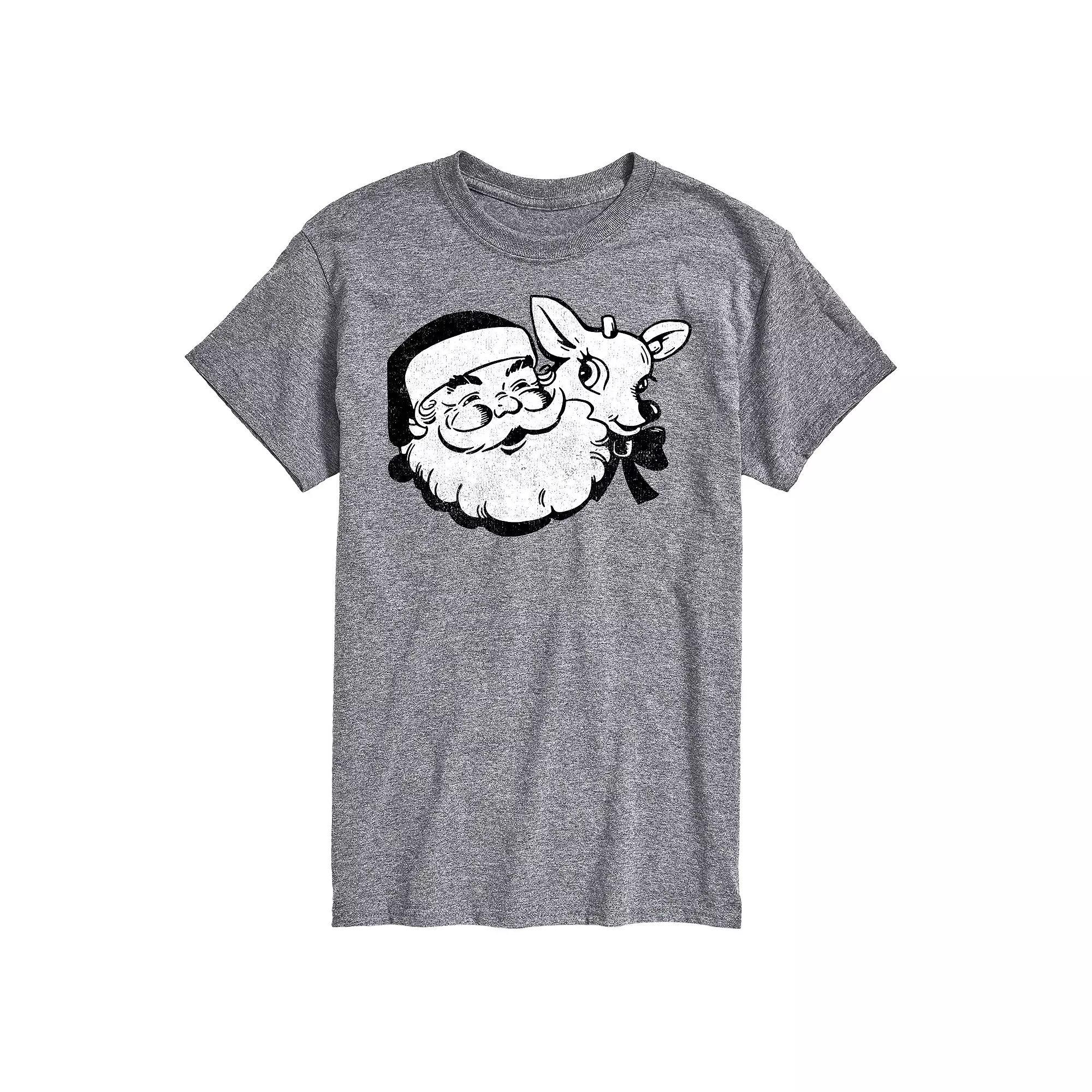 Mens Santa & Reindeer Graphic Tee Product Image