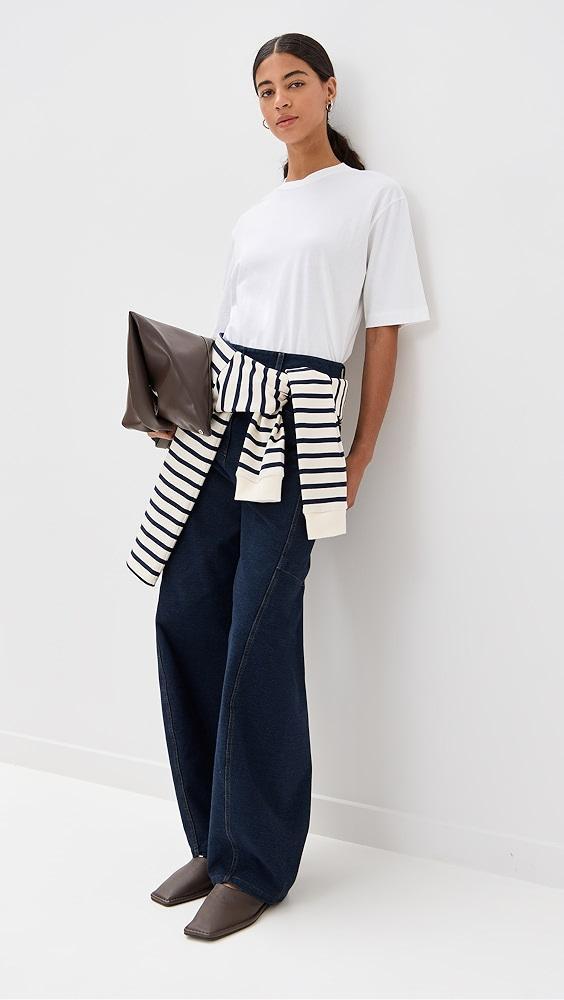 Tibi Indigo Barre Denim Knit Sid Jeans | Shopbop Product Image