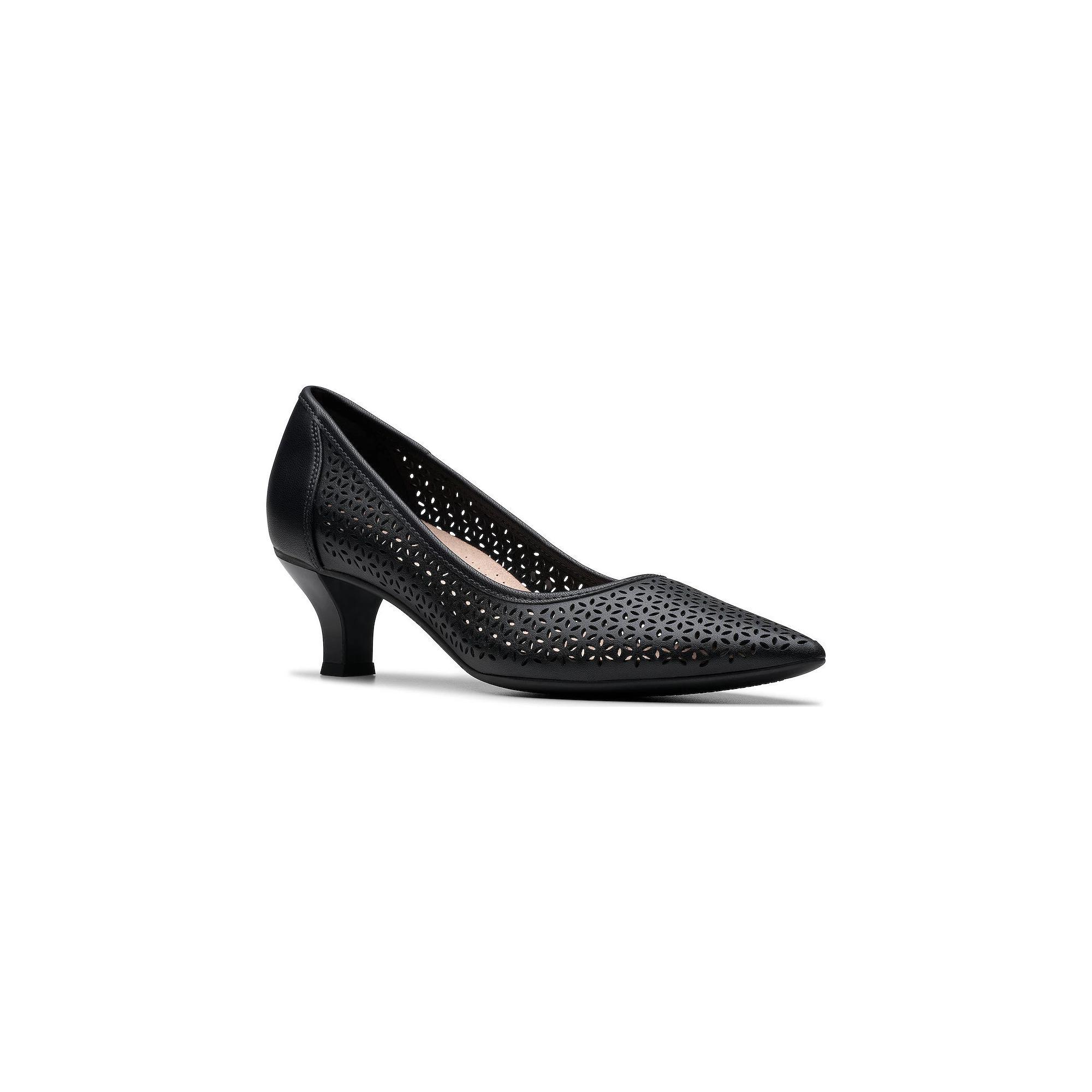 Clarks® Kepley Sky Women's Leather Pumps, Size: 12, Black Leather Product Image