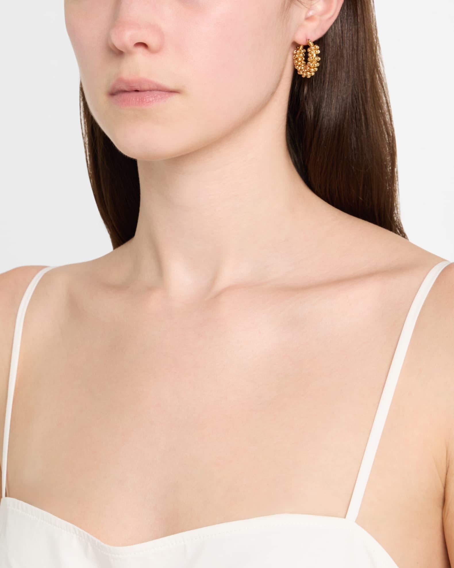 Polished Cluster Bead Hoop Earrings Product Image