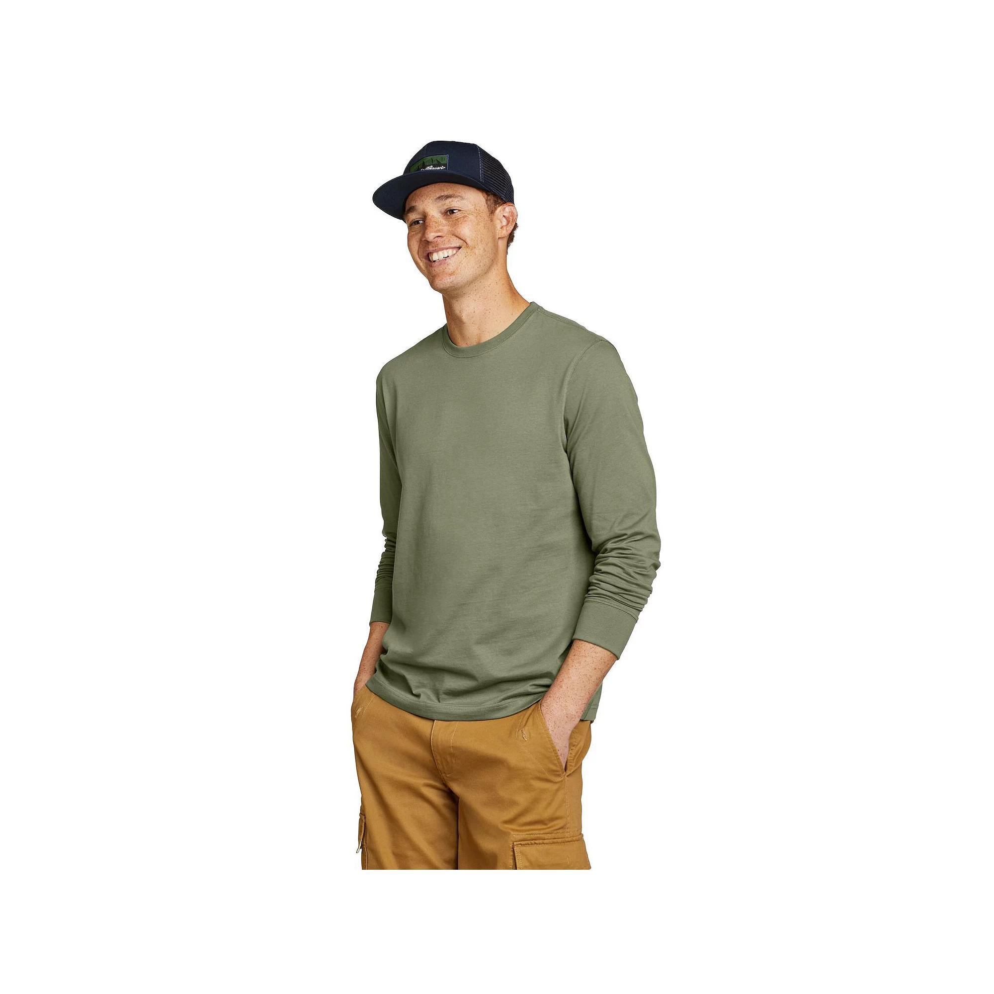 Men's Eddie Bauer Legend Wash Long Sleeve Classic Tee, Size: XL, Green Olive Product Image