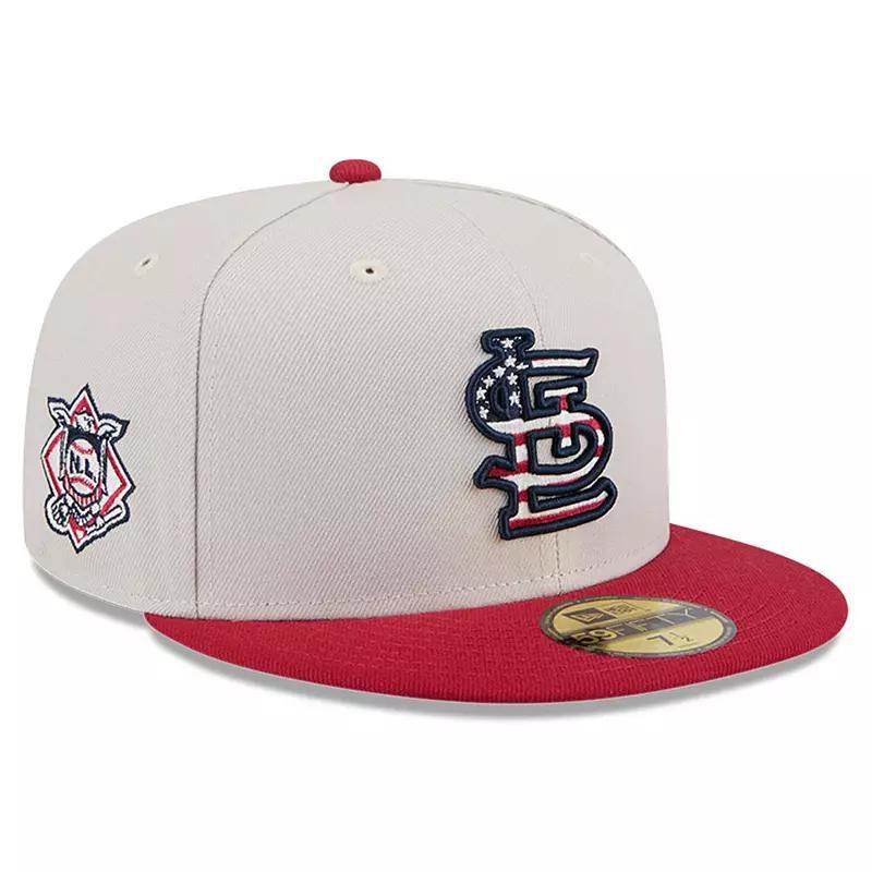 Men's New Era  Khaki/Red St. Louis Cardinals 2024 Fourth of July 59FIFTY Fitted Hat, Size: 7, Beig K Product Image