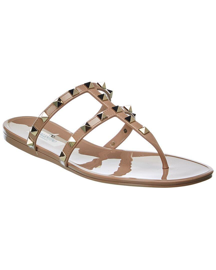 VALENTINO GARAVANI Rockstud Caged Rubber Sandal In Pink Product Image