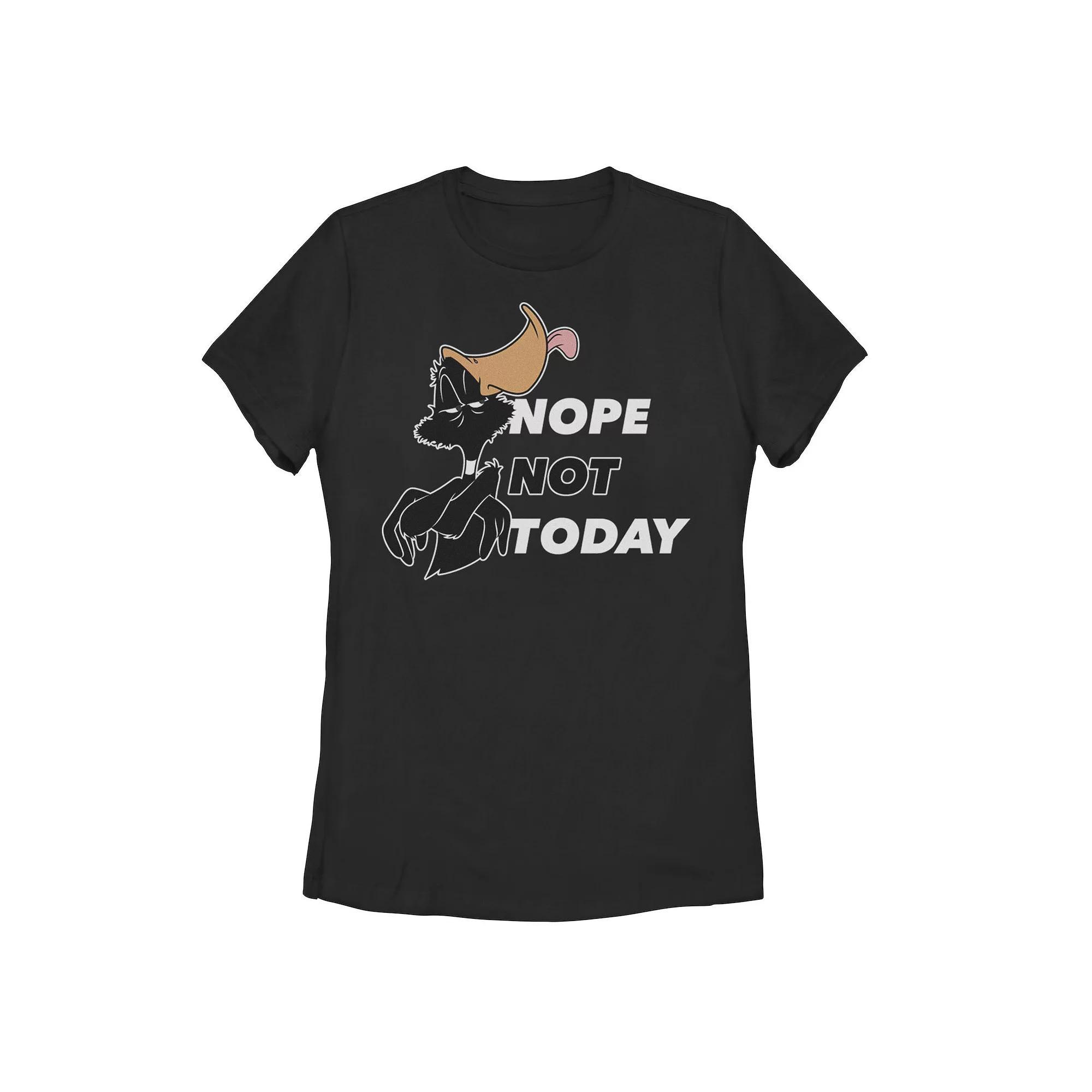 Juniors' Looney Tunes Daffy Duck Nope Not Today Tee, Girl's, Size: Medium, Black Product Image