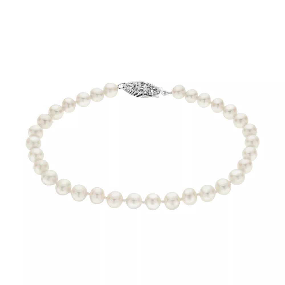 PearLustre by Imperial 5-5.5 mm Freshwater Cultured Pearl Bracelet - 7.5 in., Womens White Product Image
