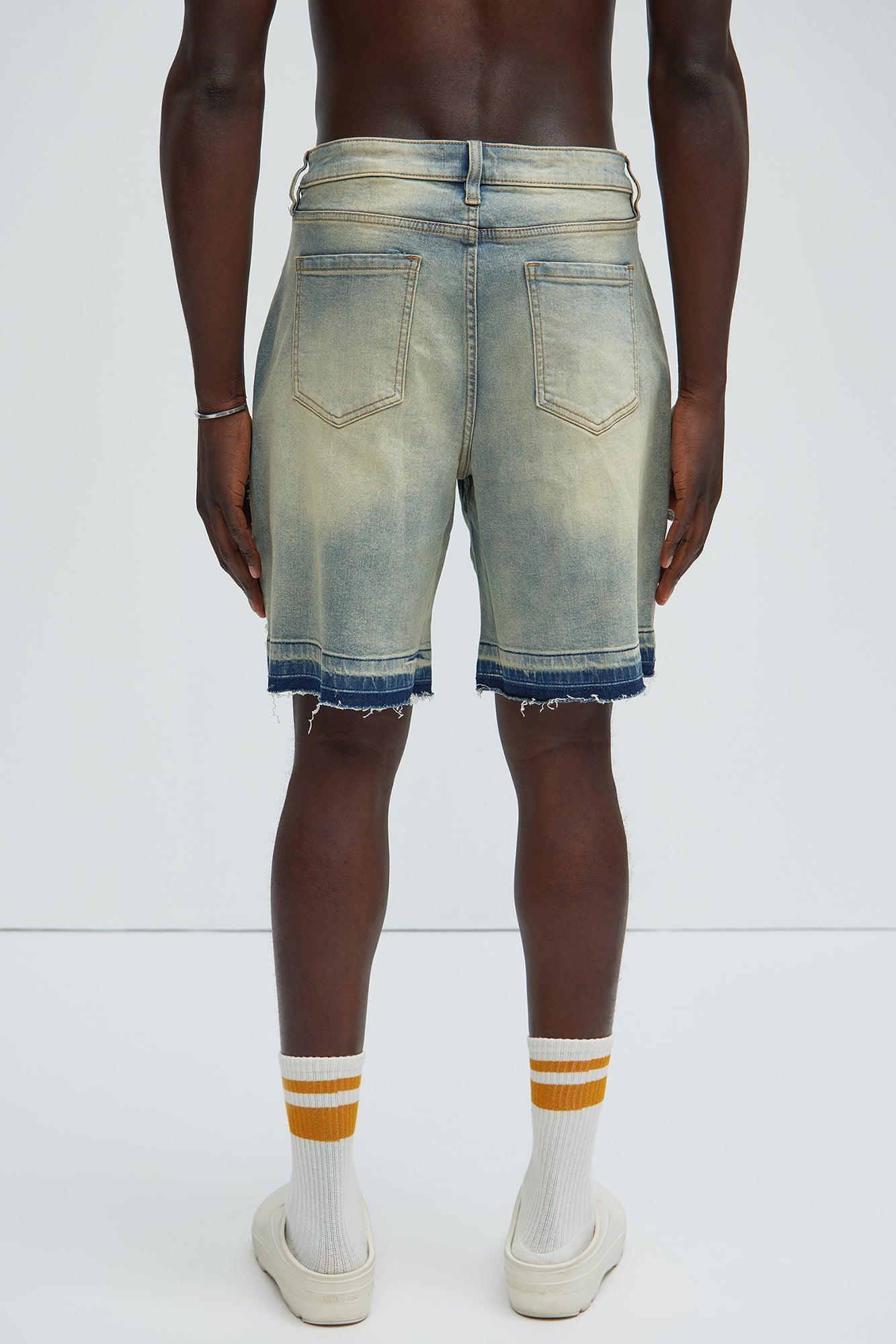 Barker Relaxed Denim Shorts - Vintage Blue Wash Product Image