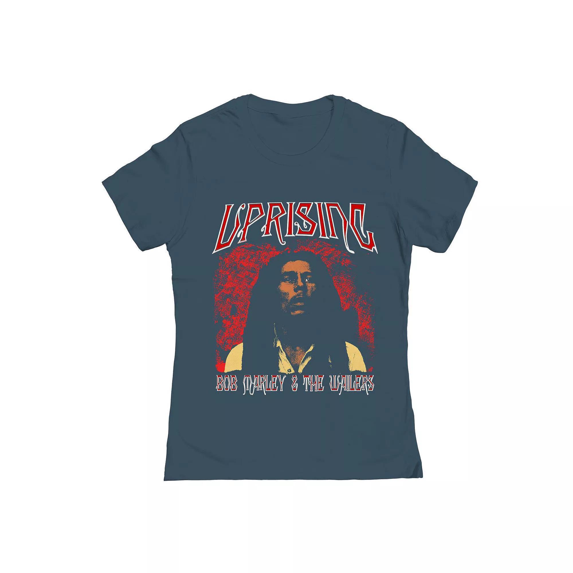 Junior's Bob Marley Uprising Graphic Tee, Women's, Size: Large, Blue Product Image