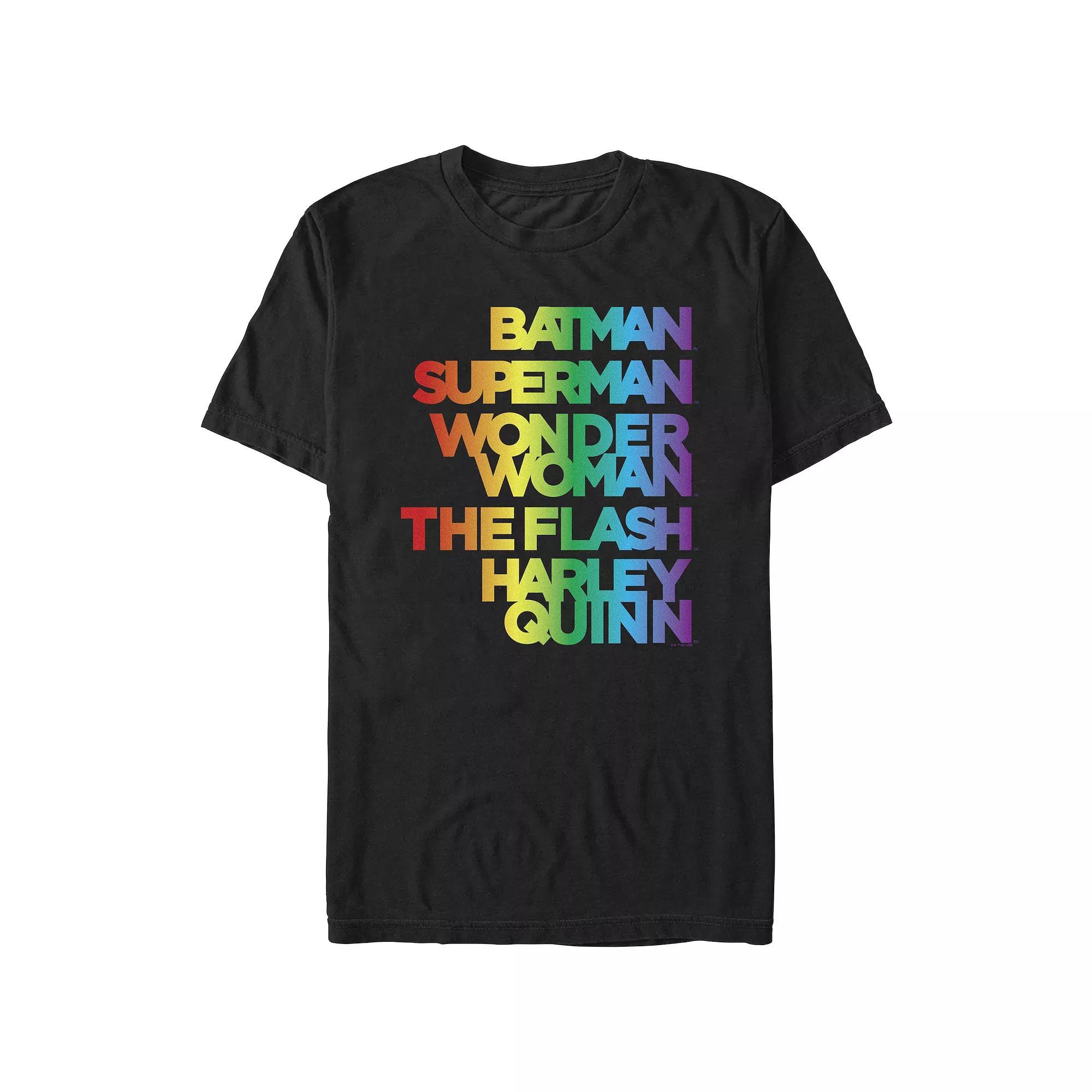 Men's Justice League Heros Graphic Tee, Size: XL, Black Product Image