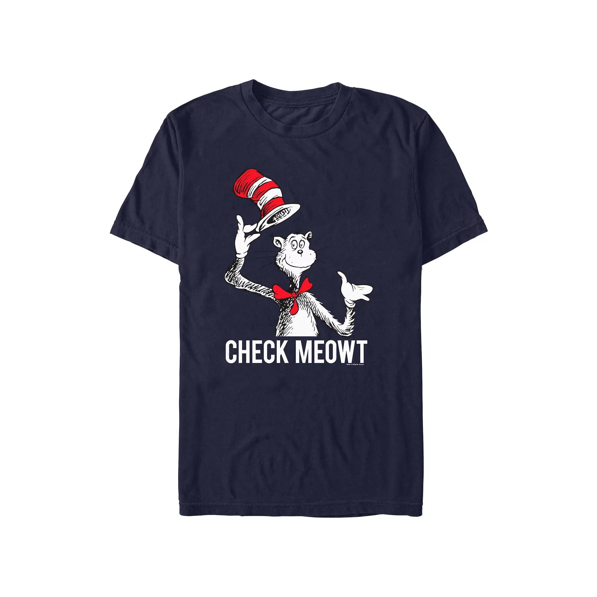 Men's Dr. Seuss Check Meowt Graphic Tee, Size: XS, Blue Product Image