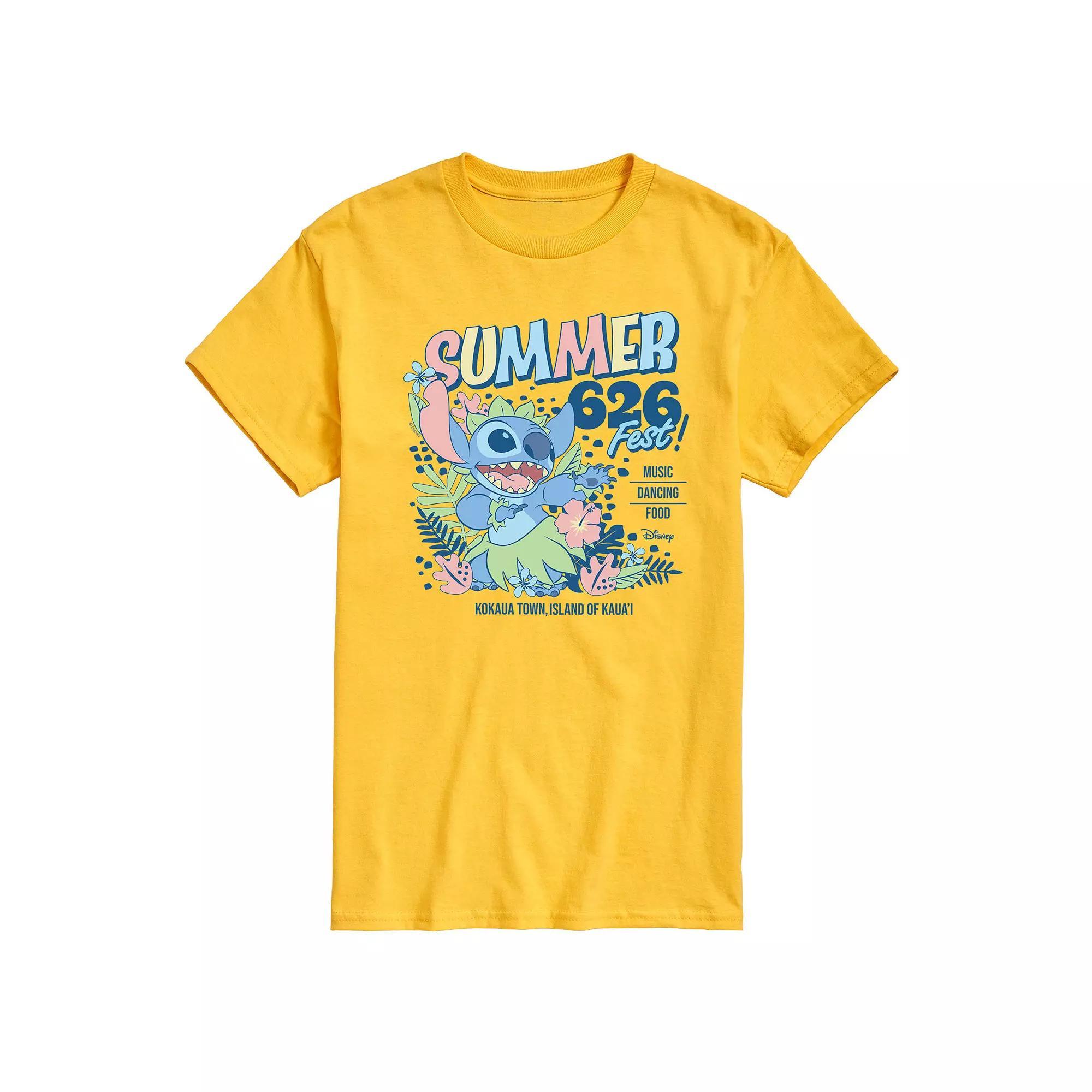 Disney's Lilo & Stitch Men's Summer 626 Fest Graphic Tee, Size: Small, Ivory Product Image