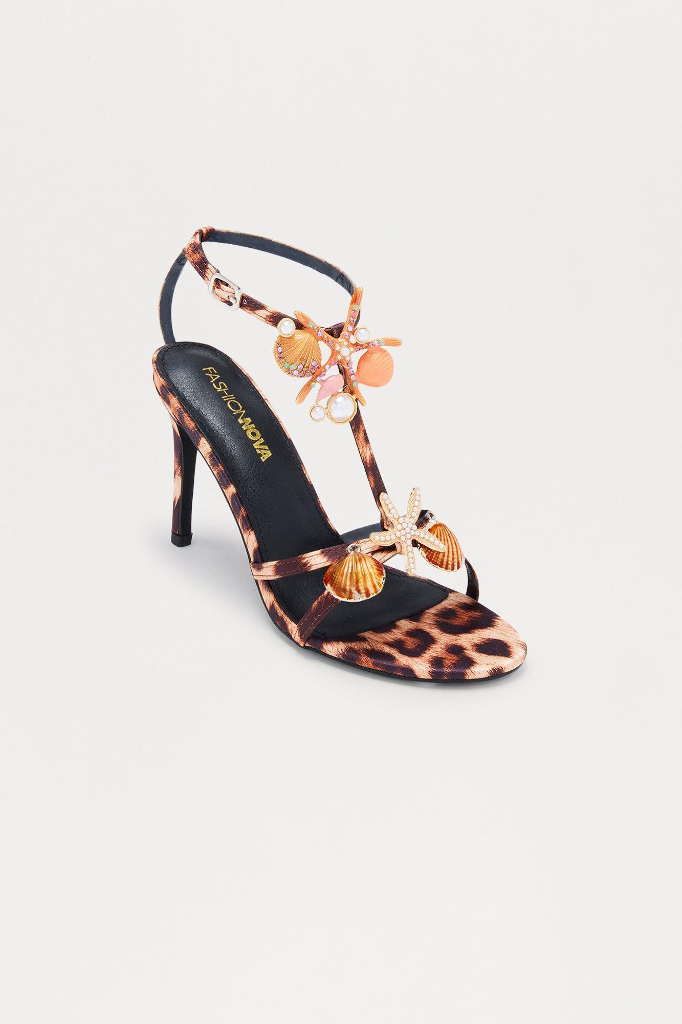 Peru Embellished Stiletto Heels - Leopard Product Image