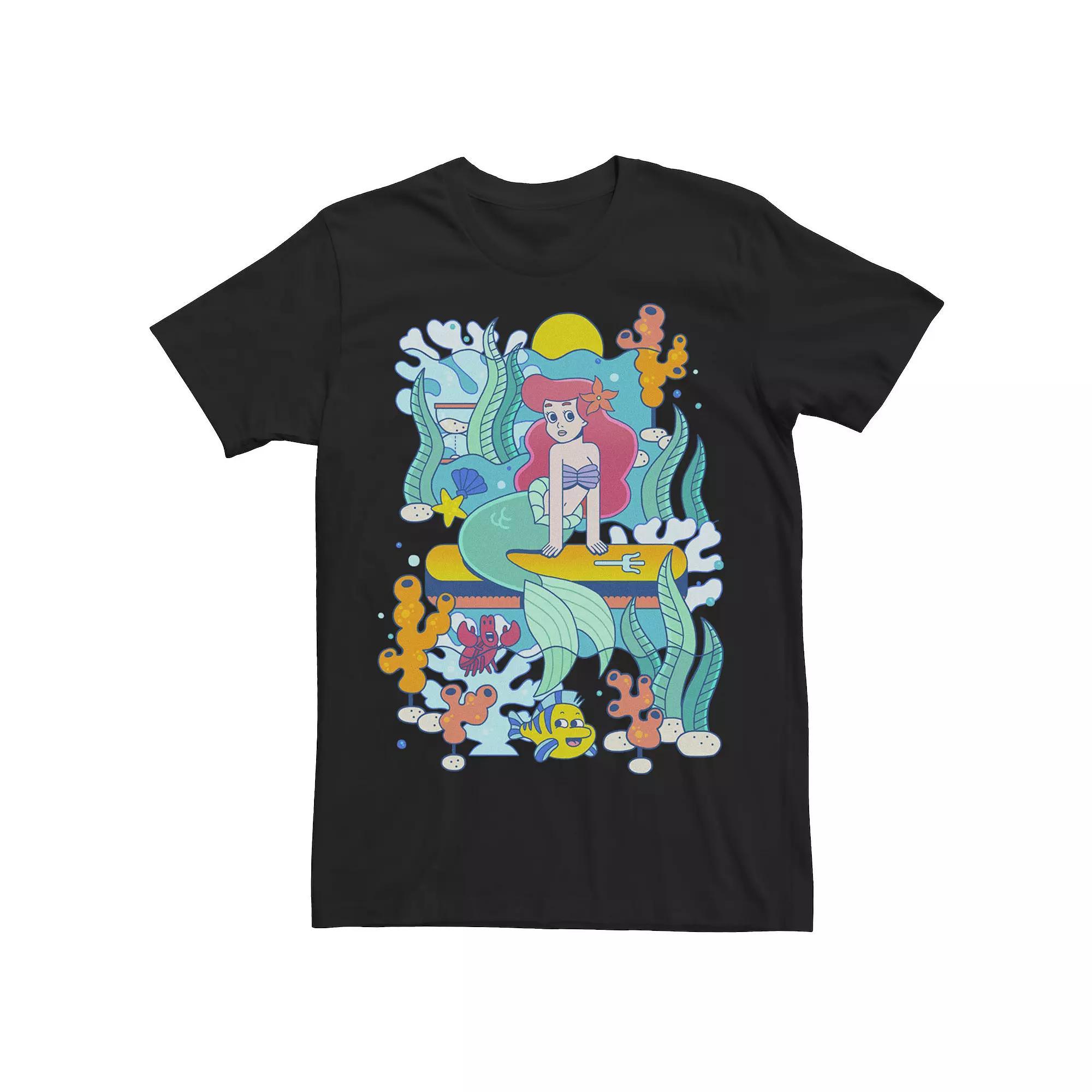 Men's Disney's The Little Mermaid Artsy Portrait Poster Tee, Size: Small, Light Blue Product Image