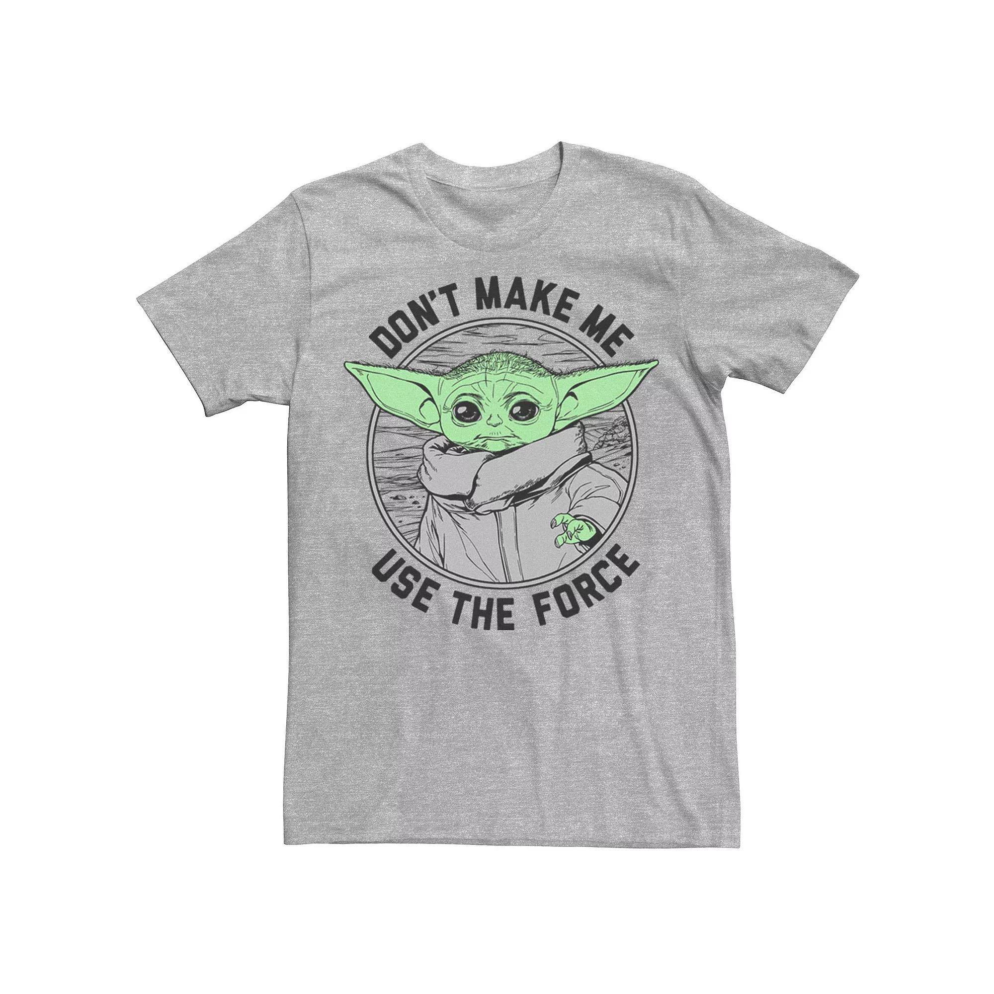 Men's Star Wars: The Mandalorian Child Don't Make Me Use The Force Tee, Size: XXL, Athletic Grey Product Image