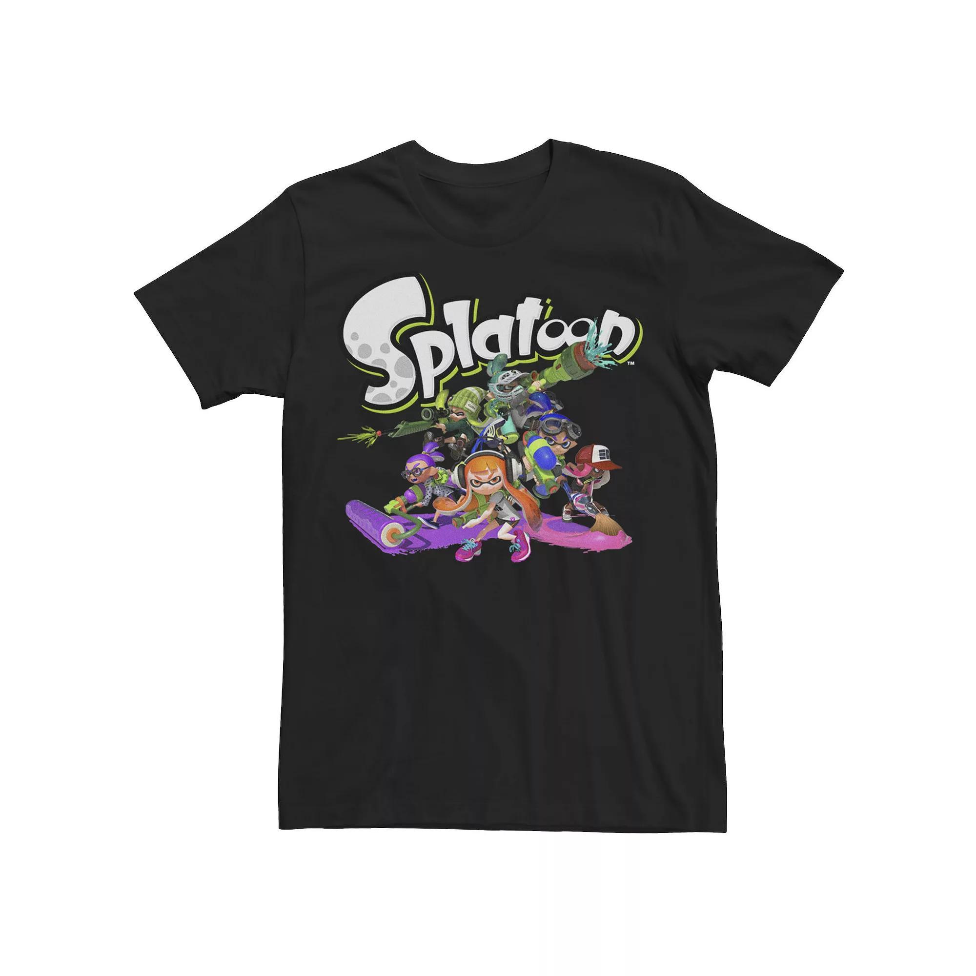 Men's Nintendo Splatoon Logo Teams Group Shot Tee, Size: Medium, Black Product Image
