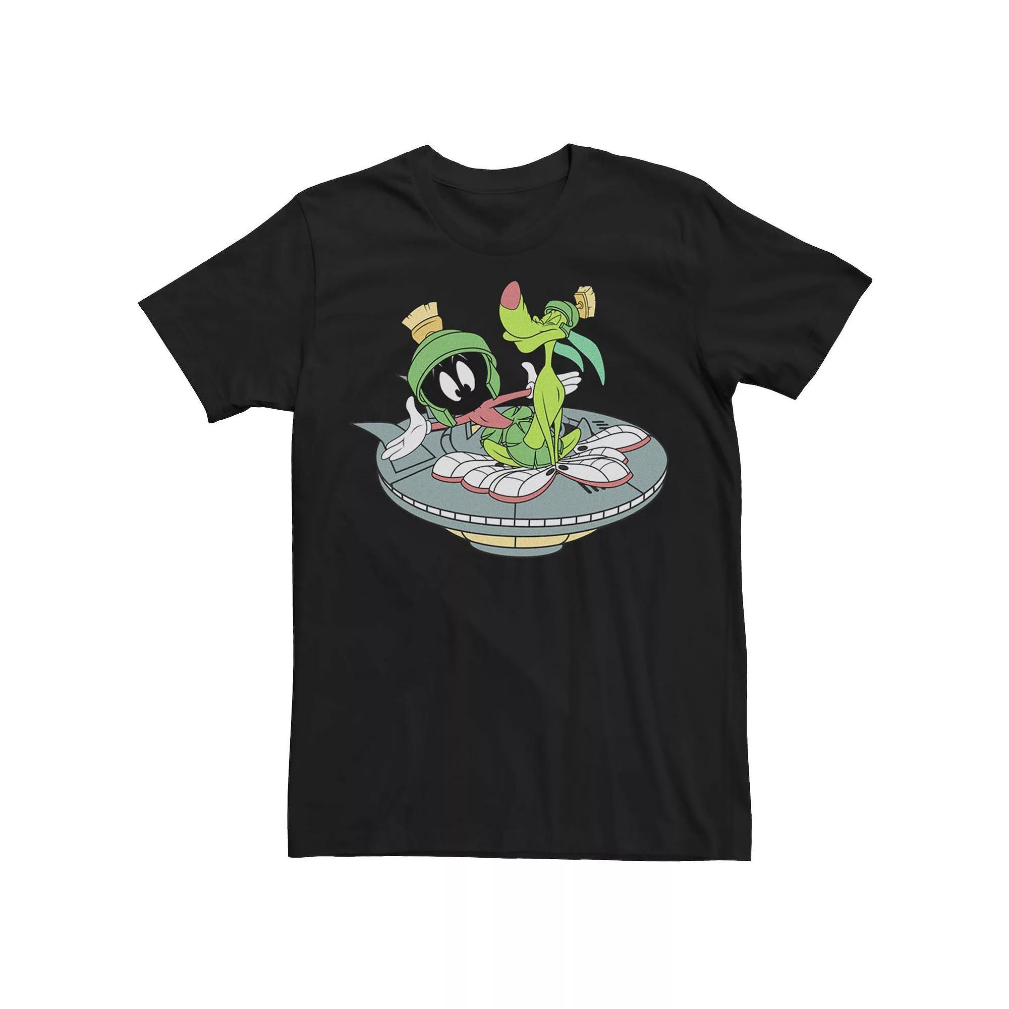 Men's Looney Tunes Marvin The Martian Space Poster Group Shot Tee, Size: Medium, Black Product Image