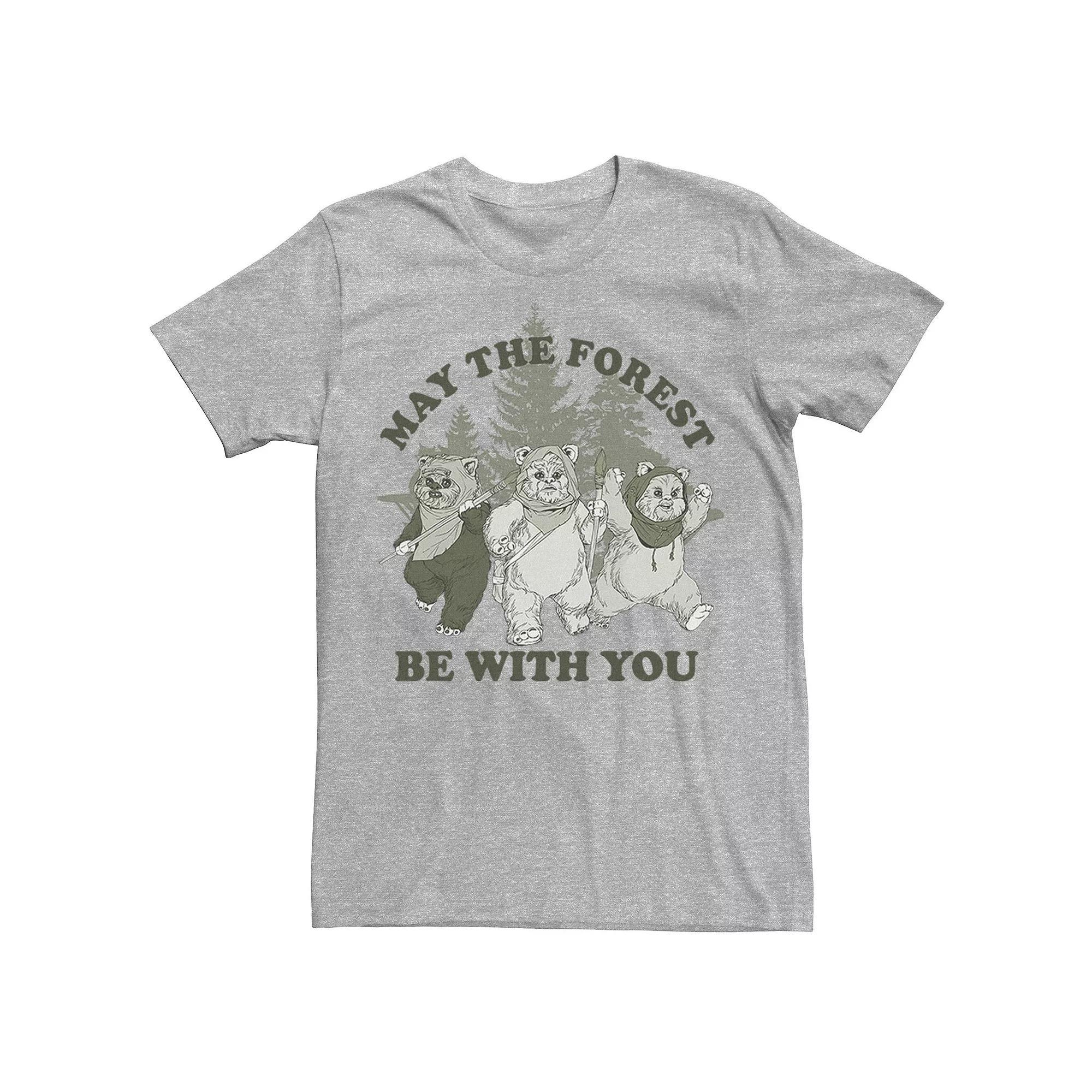 Men's Star Wars Ewoks May The Forest Be With You Tee, Size: 3XL, Athletic Grey Product Image