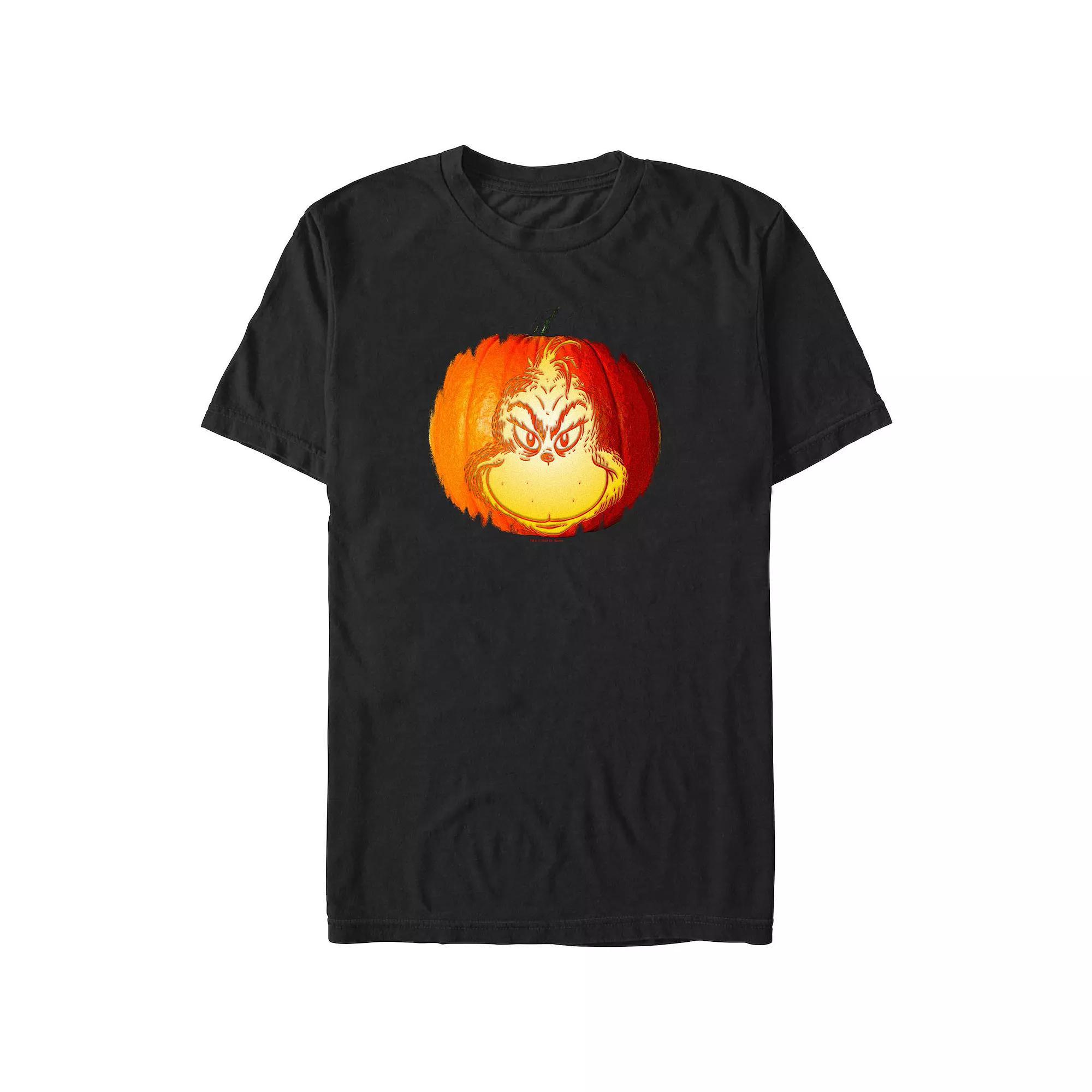 Men's Dr. Seuss Grinch Jack O Lantern Graphic Tee, Size: XXL Tall, Black Product Image