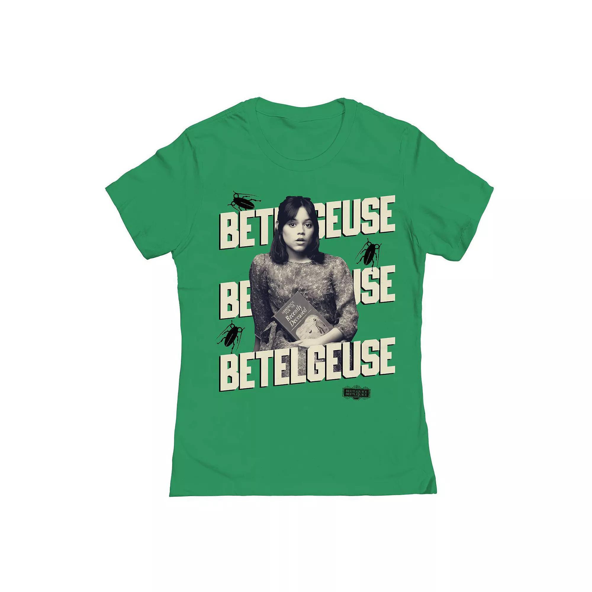 Junior's Astrid Betelgeuse Repeat Beetlejuice Graphic Tee, Women's, Size: Small, Kelly Product Image