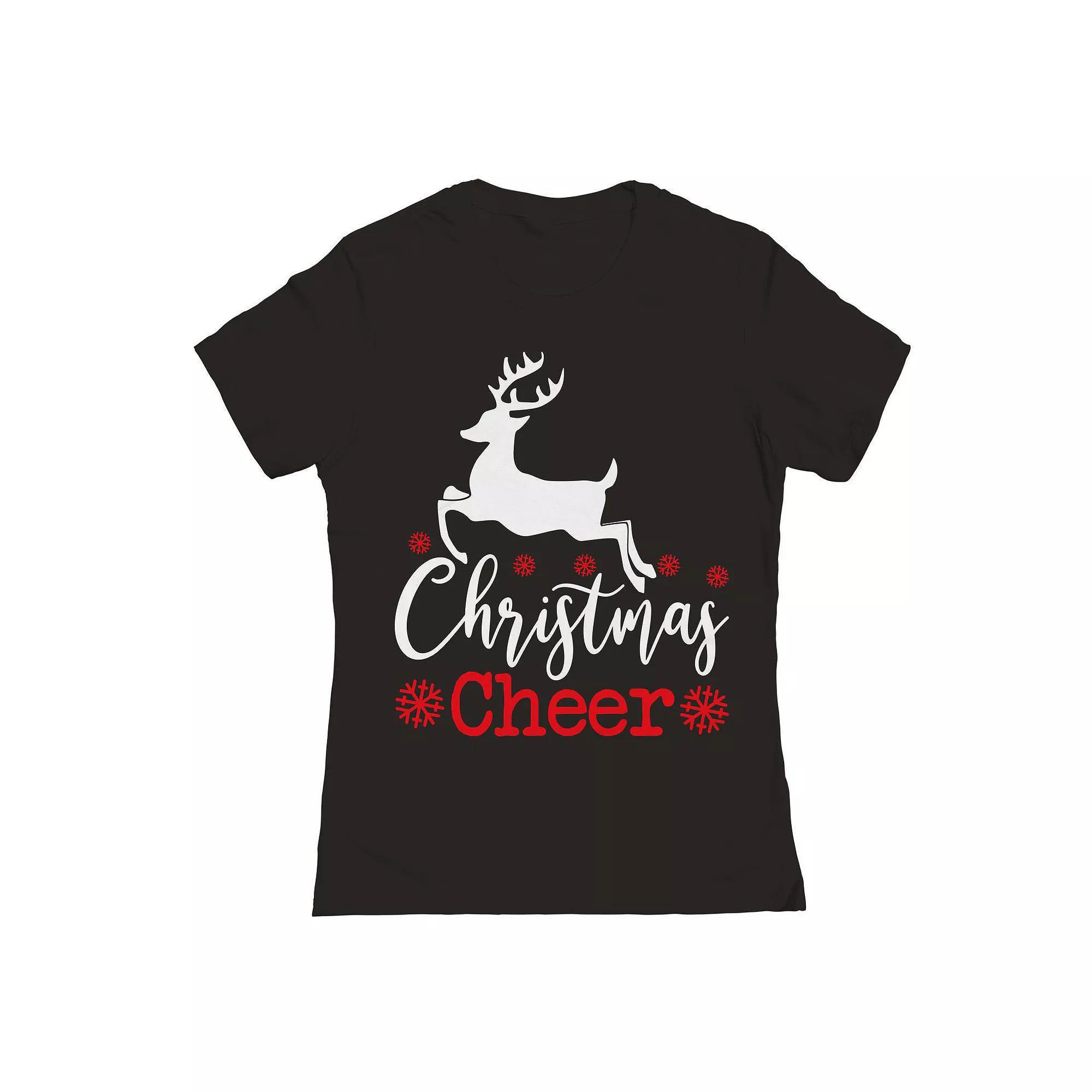 Junior's Christmas Cheer Graphic Tee, Women's, Size: XXL, Black Product Image