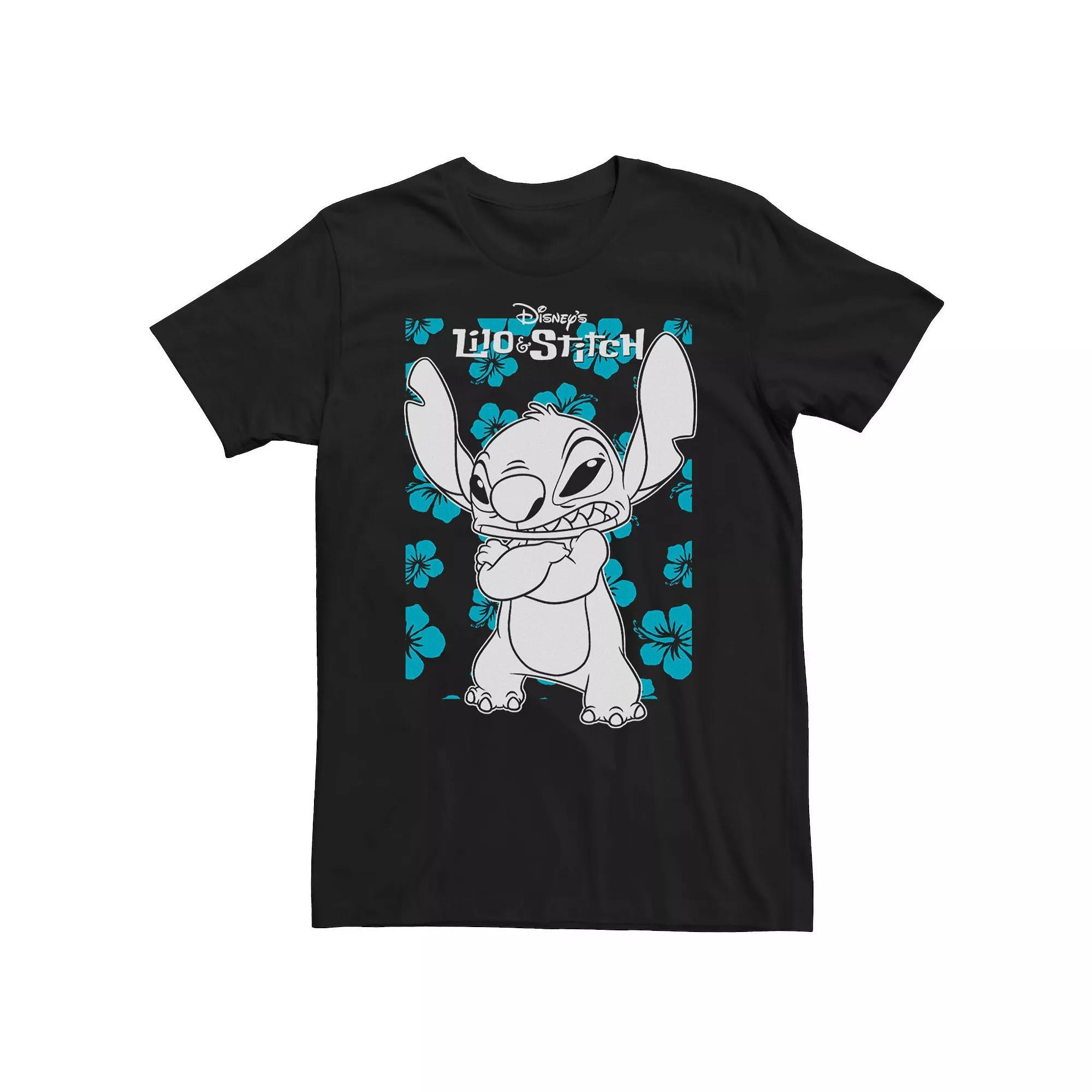 Big & Tall Disney Lilo & Stitch Tropical Flower Portrait Movie Poster Tee, Mens Product Image