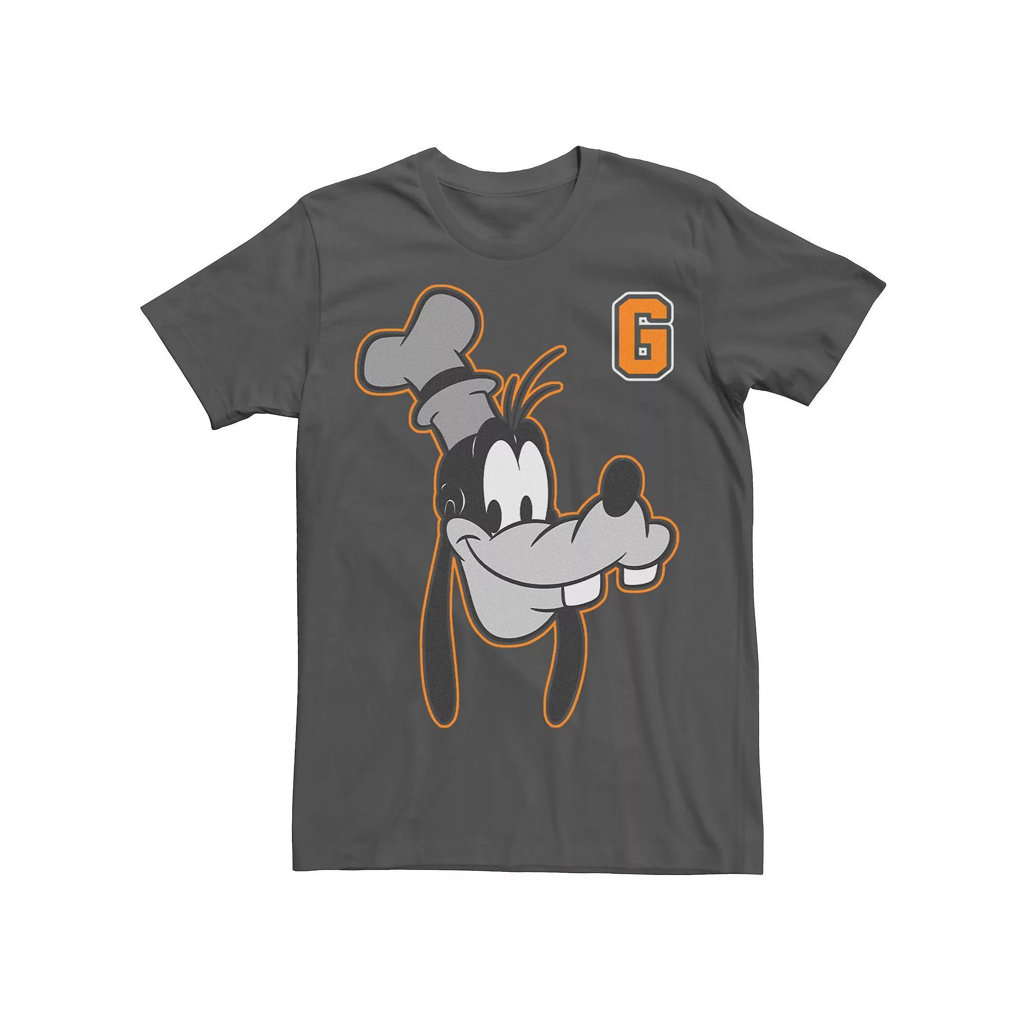 Disney's Goofy Varsity Letter Face Portrait Men's Tee, Size: Small, Grey Product Image