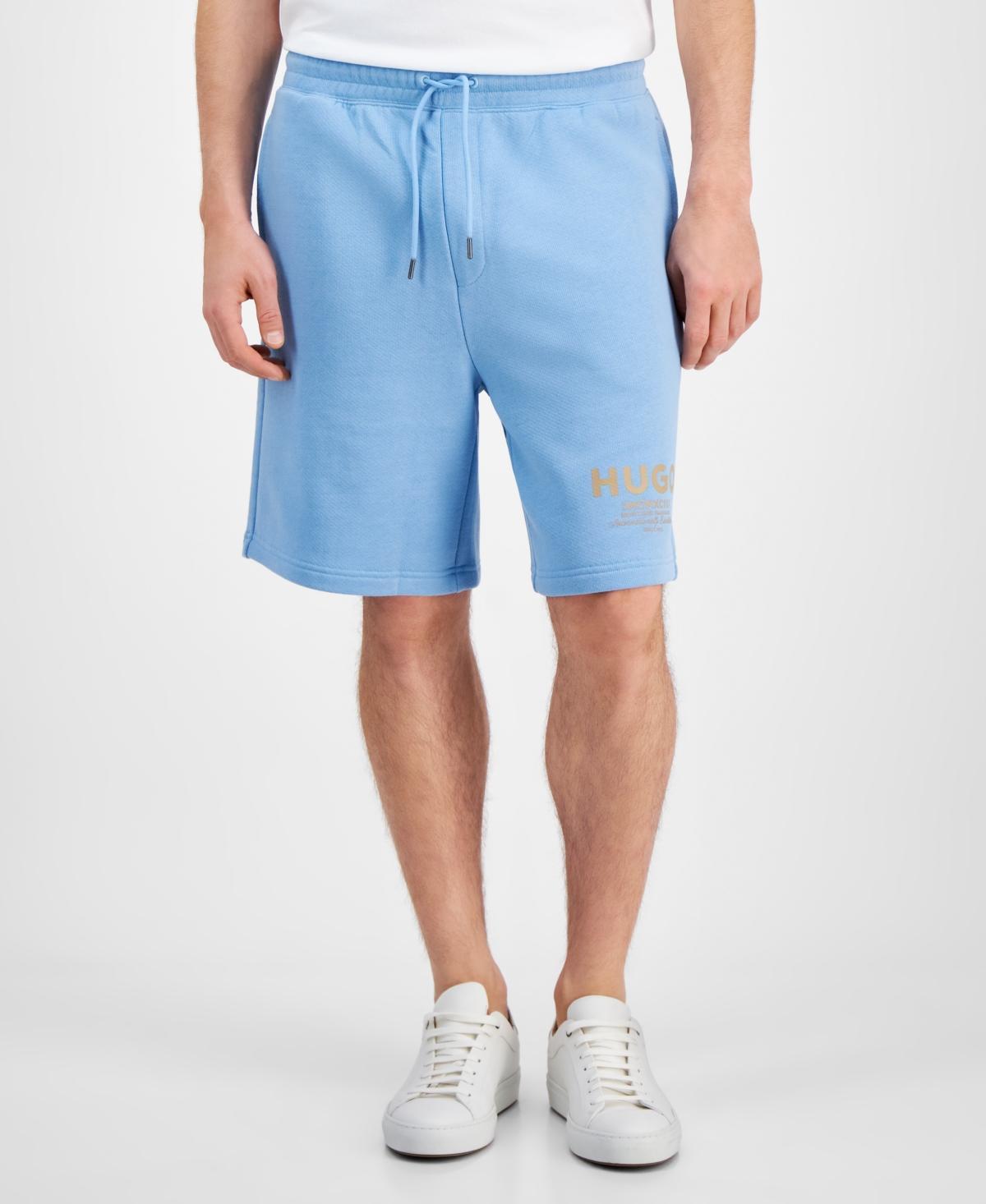 HUGO BOSS Men's Drawstring Fleece Shorts In Light,pastel Blue Product Image