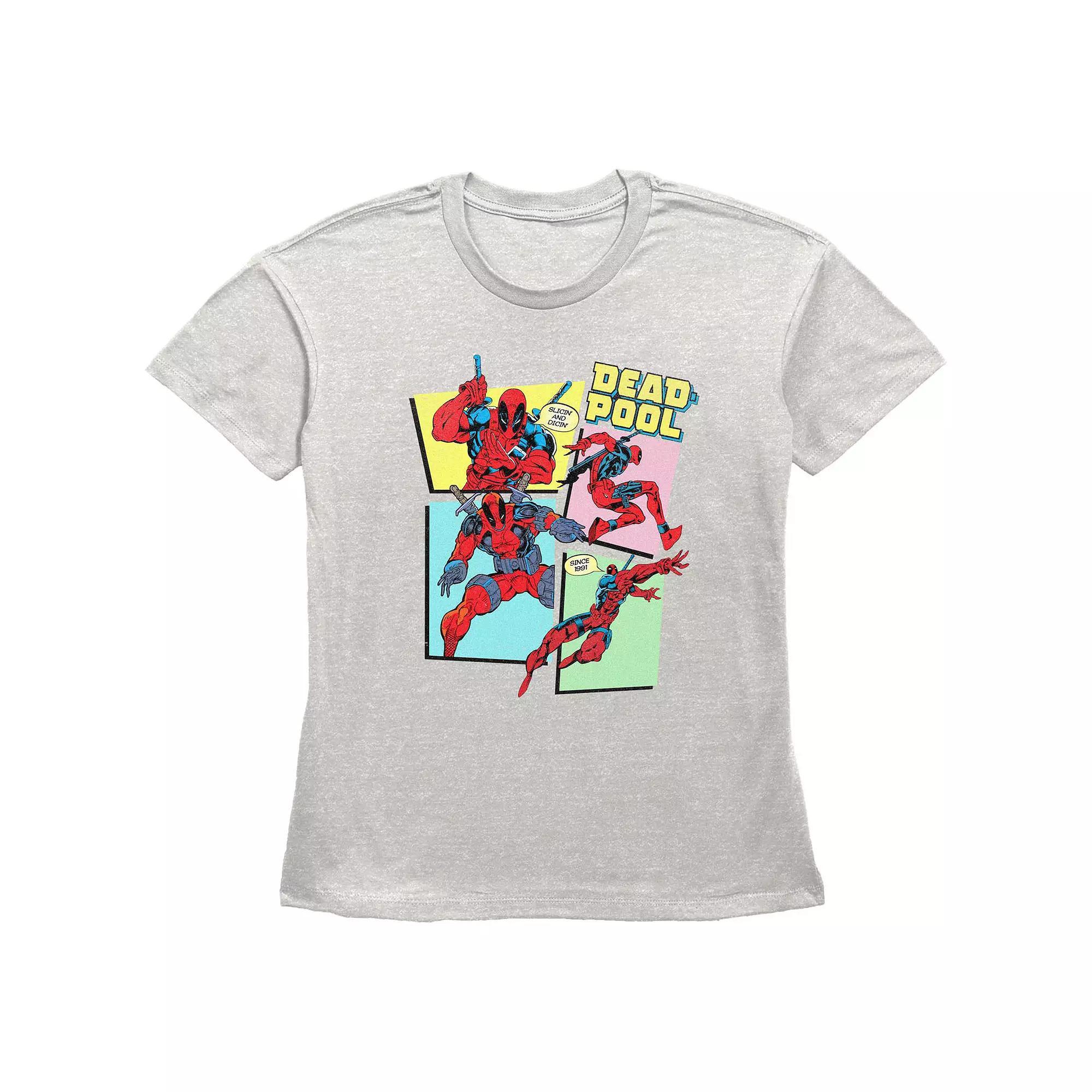 Women's Marvel Deadpool Comic Panels Graphic Tee, Size: Small, Oatmeal Product Image