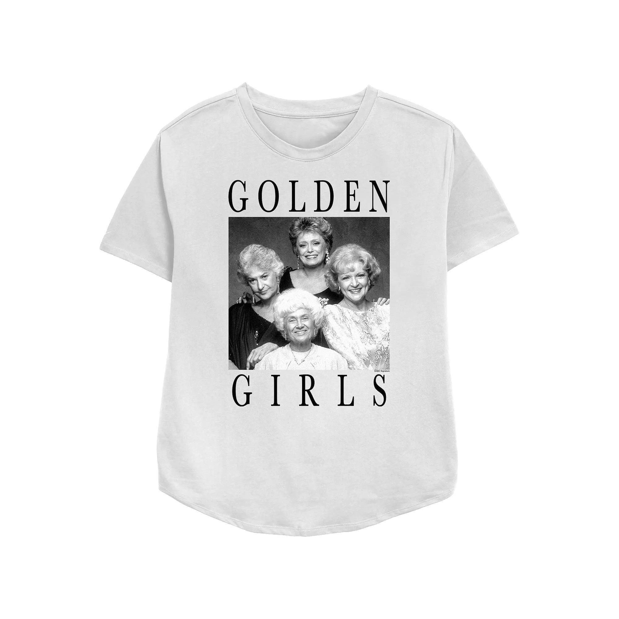 Women's The Golden Girls Black And White Portrait Relaxed Fit Graphic Tee, Size: Small Product Image