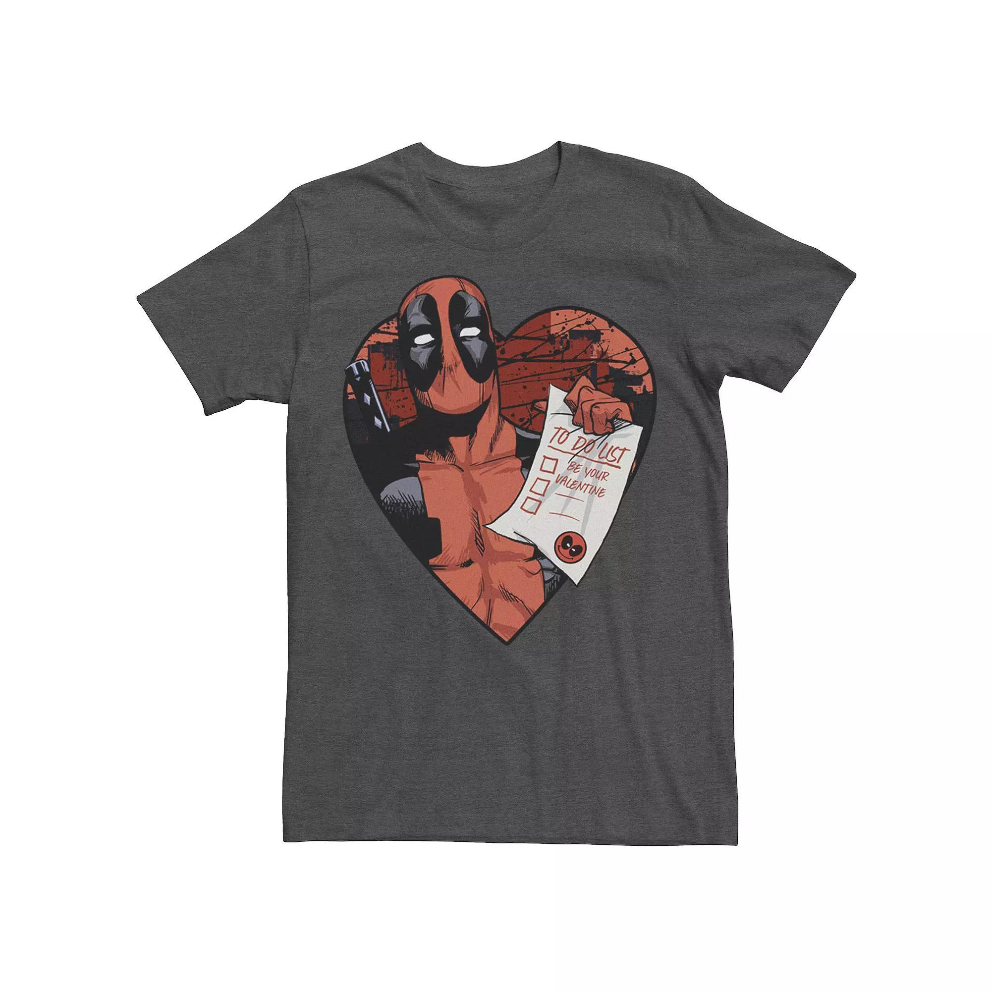 Big & Tall Marvel Deadpool To Do List You Valentine's Tee, Men's, Size: XLT, Grey Heather Product Image