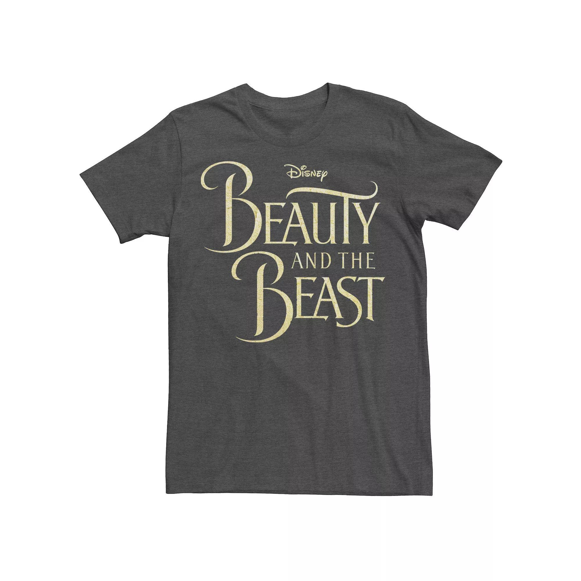 Disney's Beauty & The Beast Men's Golden Movie Logo Tee, Size: XL, Grey Heather Product Image