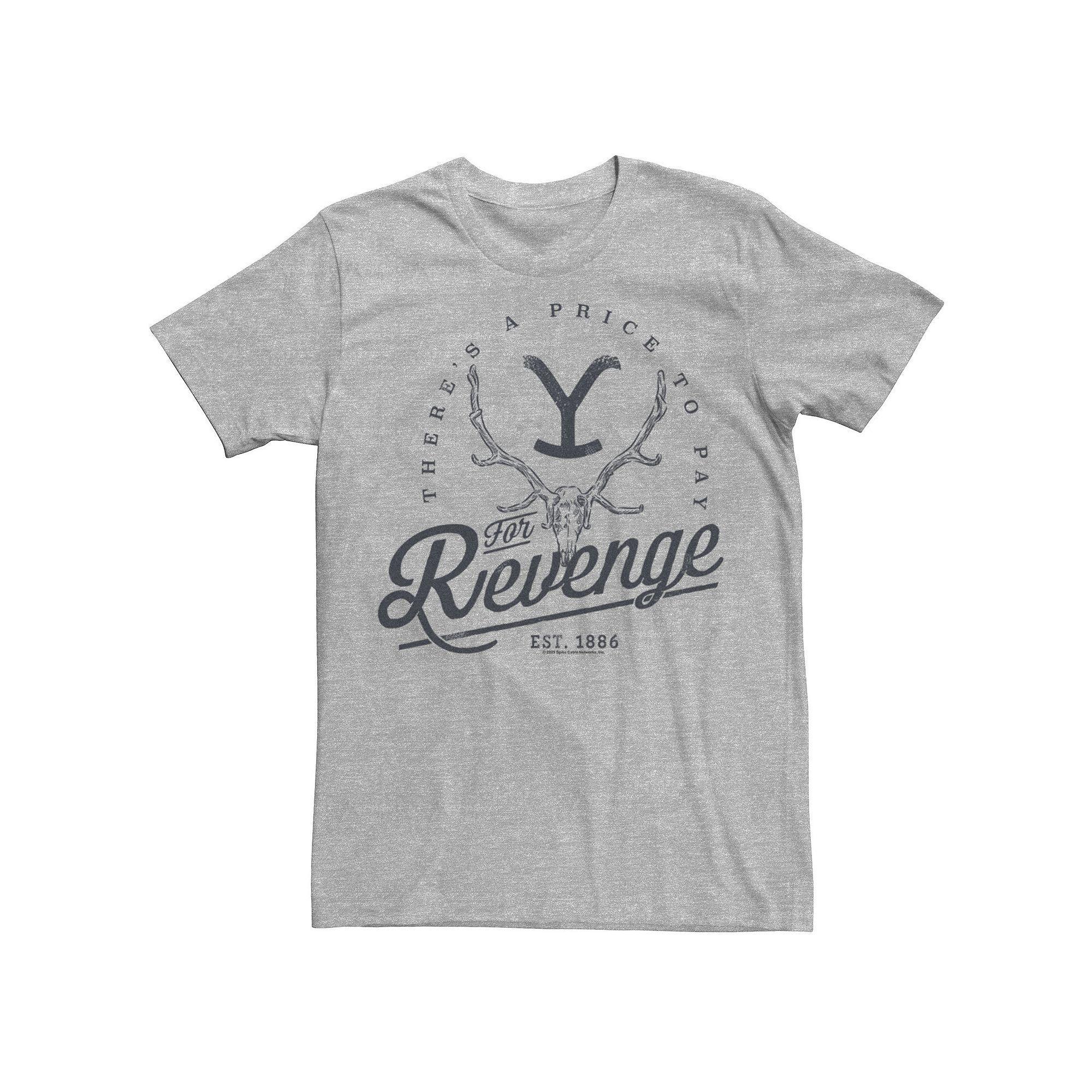 Men's Yellowstone There's A Price To Pay For Revenge Tee, Size: XS, Athletic Grey Product Image