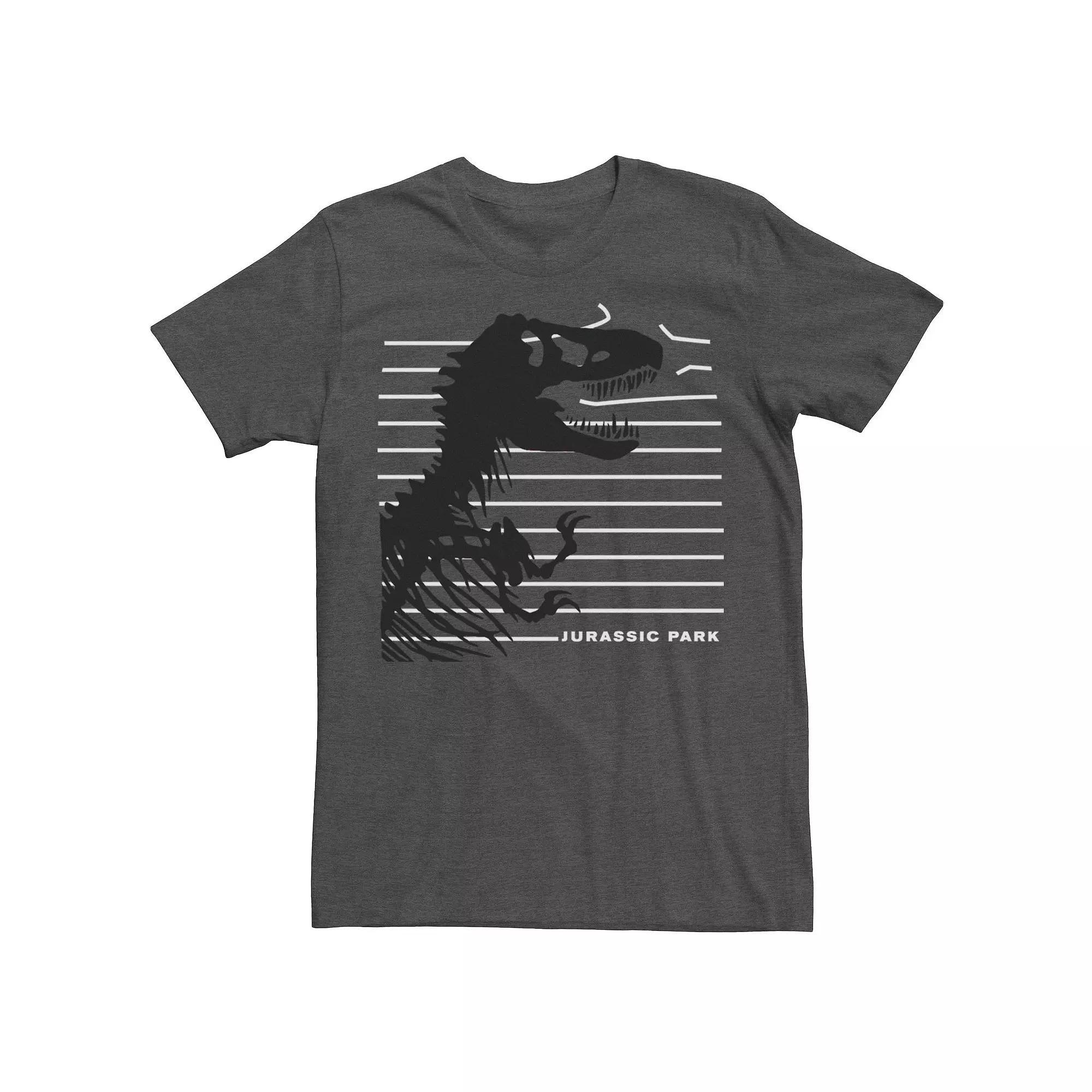 Men's Jurassic Park T-Rex Skeleton Fence Breakthrough Tee, Size: Medium, Grey Heather Product Image