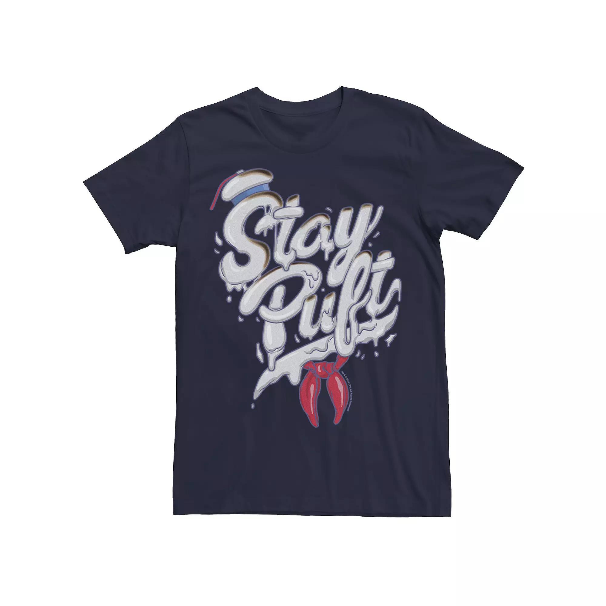 Men's Ghostbusters Stay Puft Marshmallow Man Style Font Tee, Size: Small, Blue Product Image
