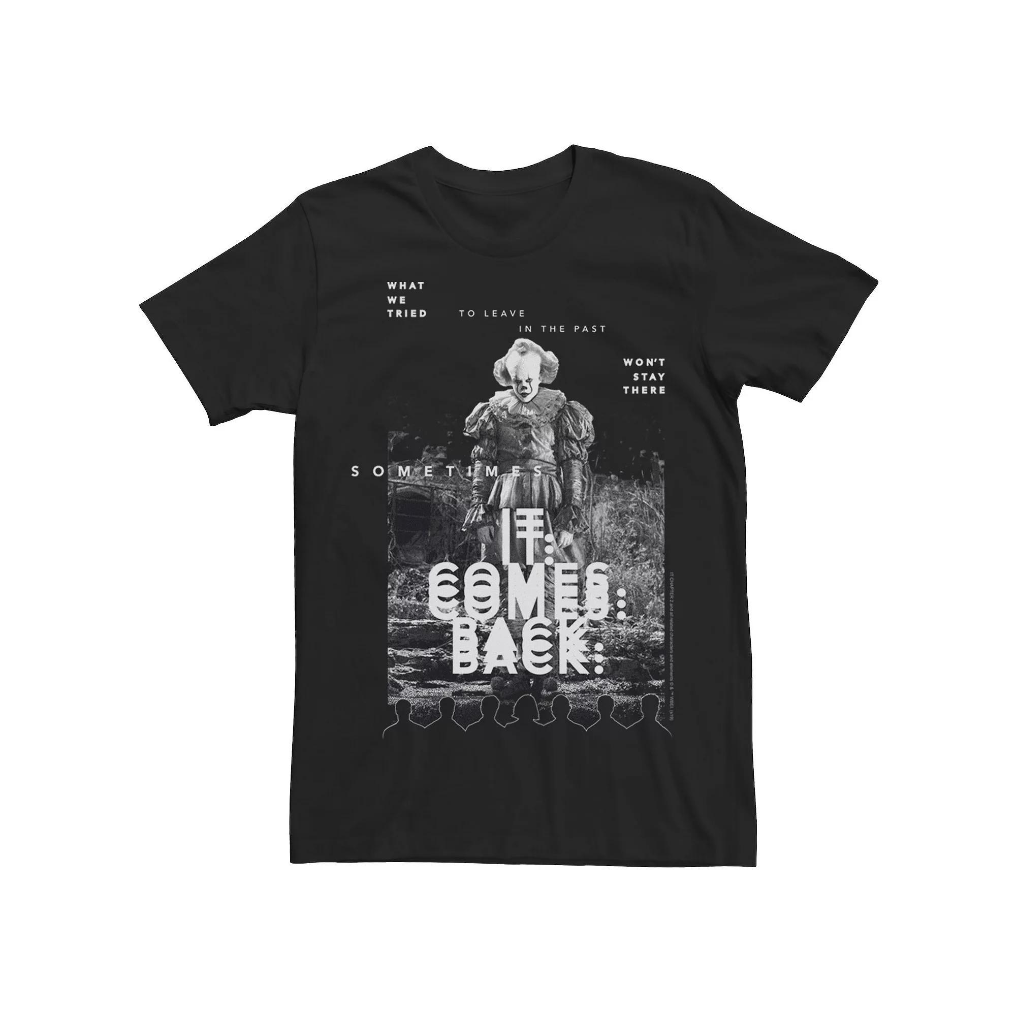 Men's IT Chapter 2 Grey Scale Pennywise Poster Tee, Size: Medium, Black Product Image