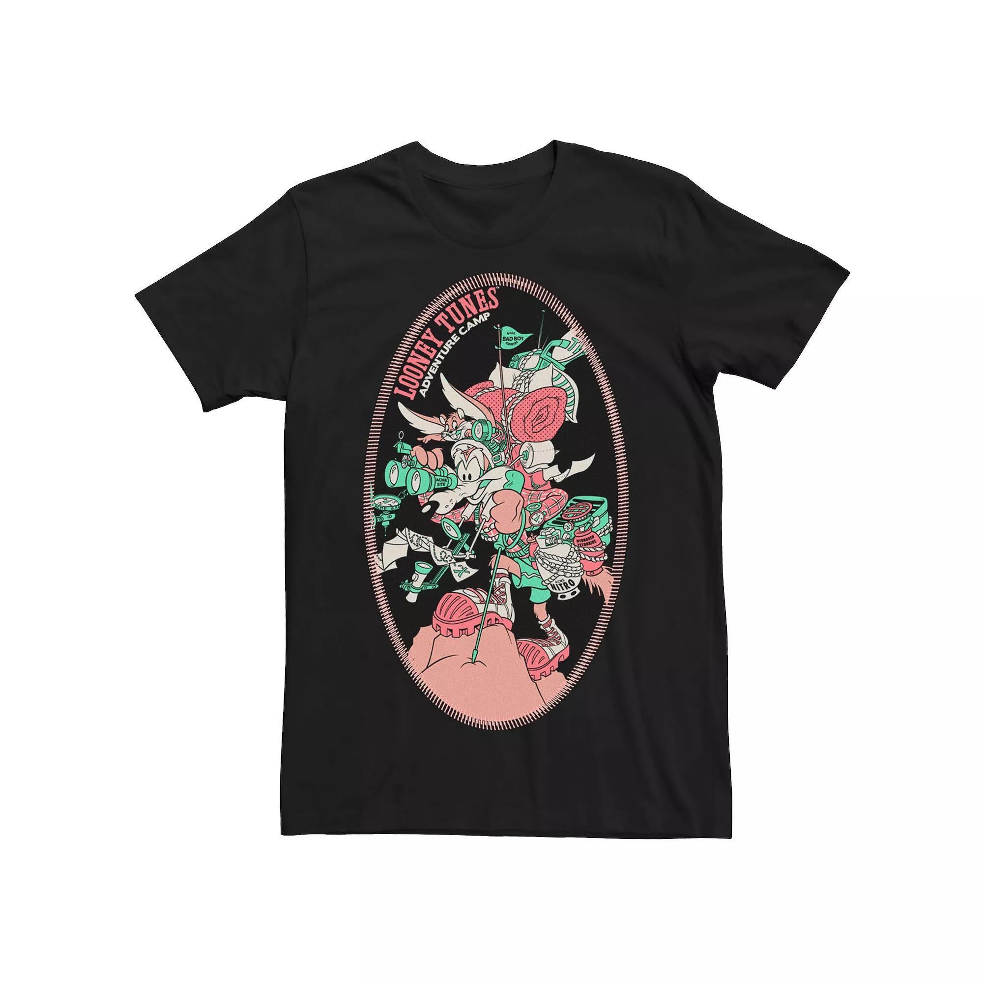 Men's Looney Tunes Vintage Adventure Camp Tee, Size: XXL, Black Product Image