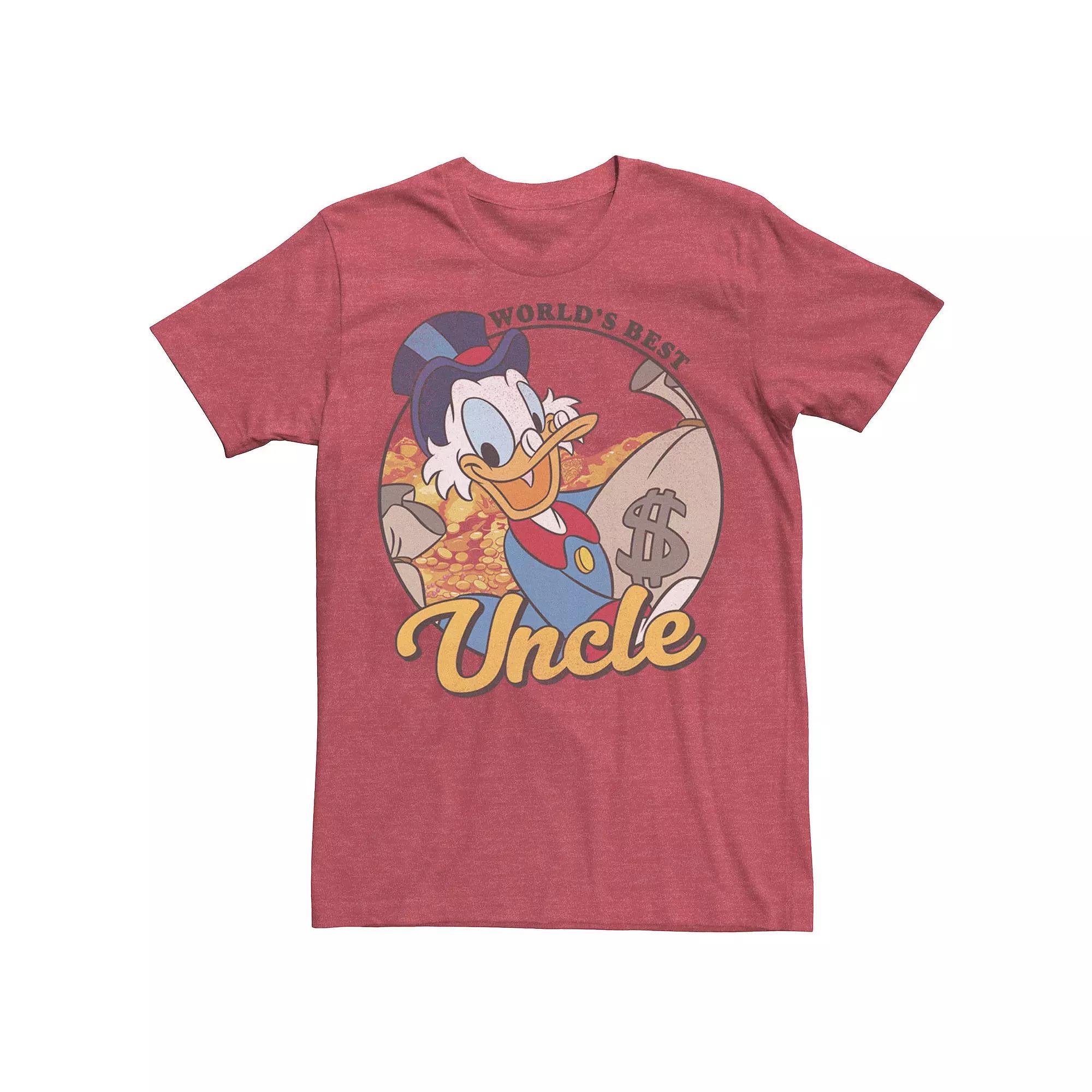 Disney's DuckTales Scrooge McDuck World's Best Uncle Men's Tee, Size: Small, Red Grey Product Image