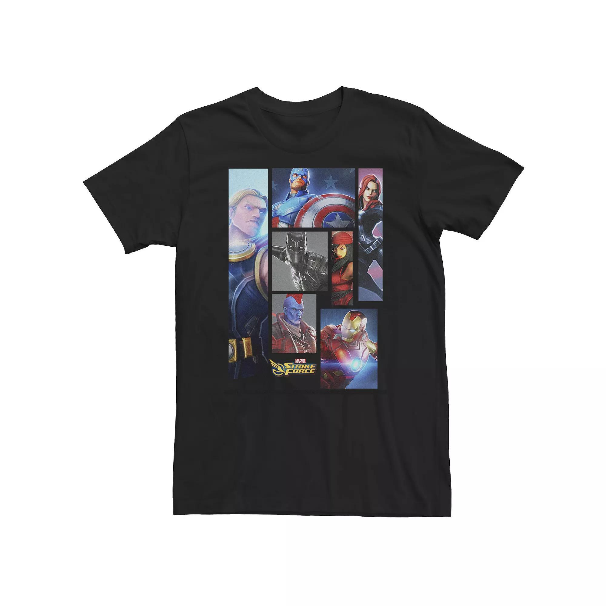 Big & Tall Marvel Strike Force Hero Portrait Panels Tee, Men's, Size: 5XL, Black Product Image