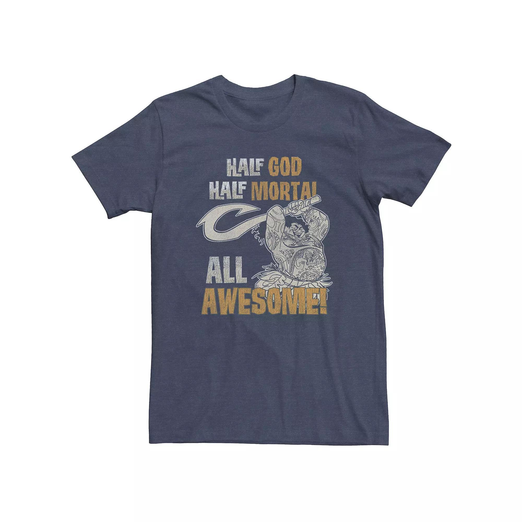 Big & Tall Disney Moana Maui Half God Half Mortal All Awesome Tee, Men's, Size: 4XL Tall, Navy Grey Product Image