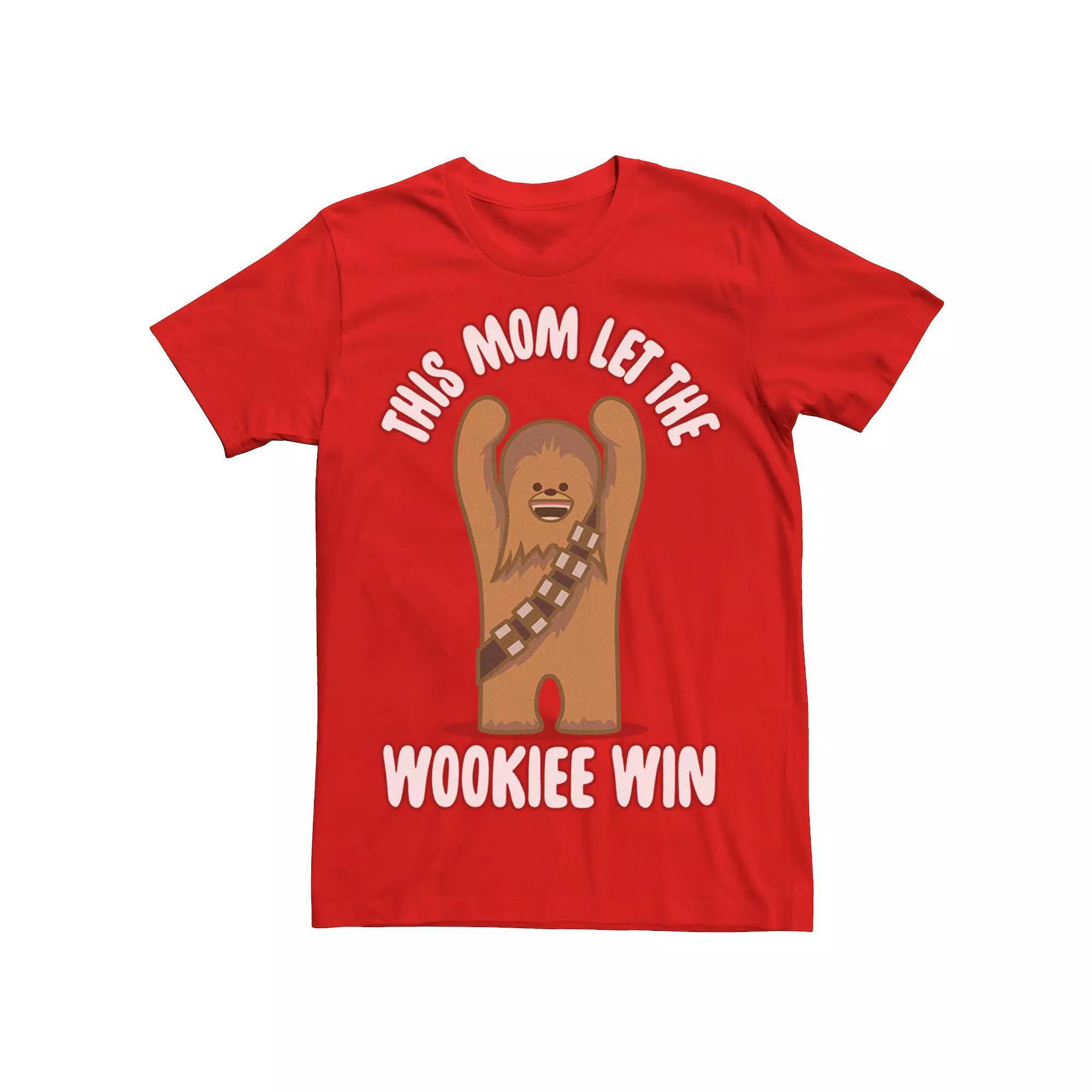 Men's Star Wars This Mom Let The Wookie Win Kawaii Tee, Size: Small, Red Product Image