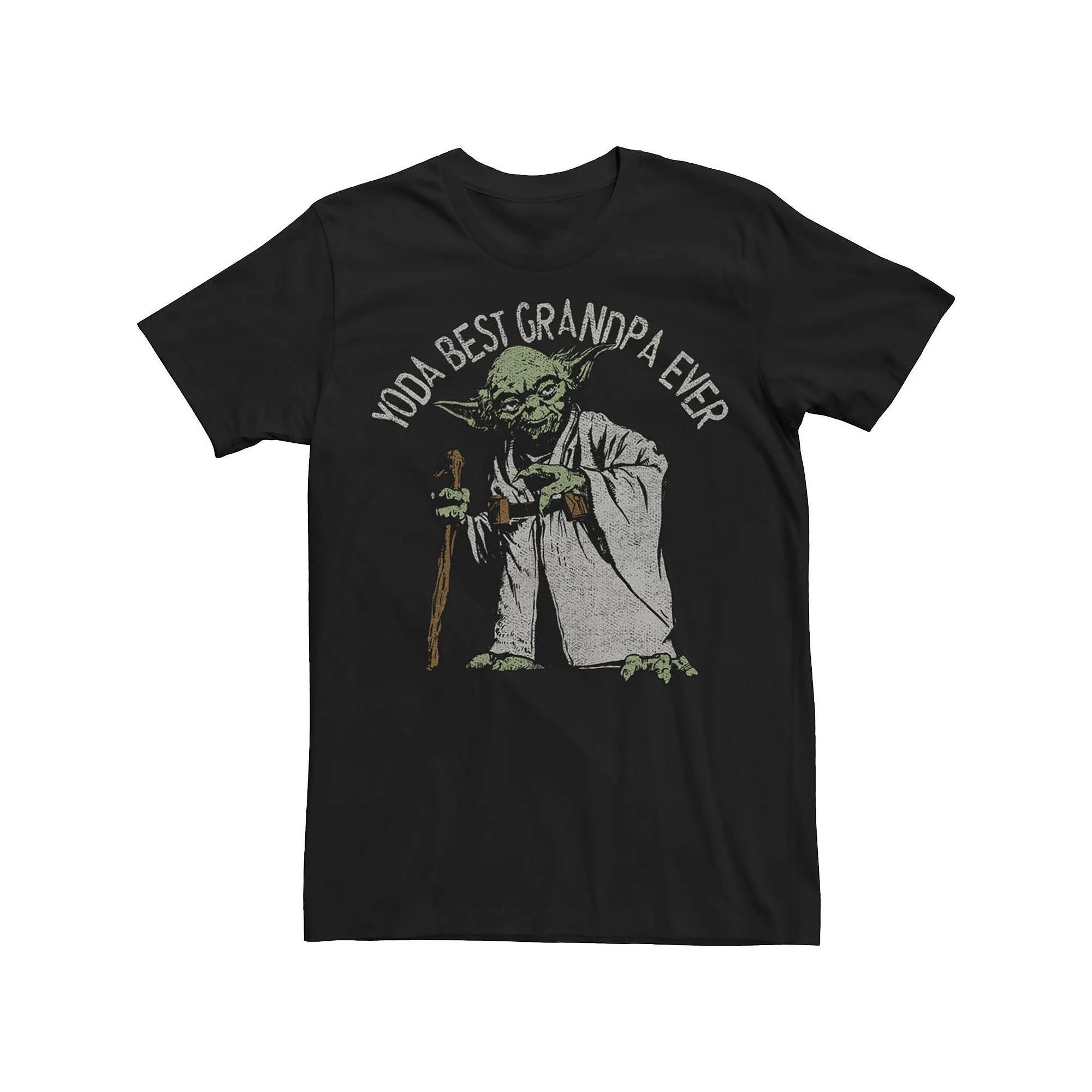Big & Tall Star Wars Yoda Best Grandpa Ever Portrait Tee, Men's, Size: XL Tall, Black Product Image