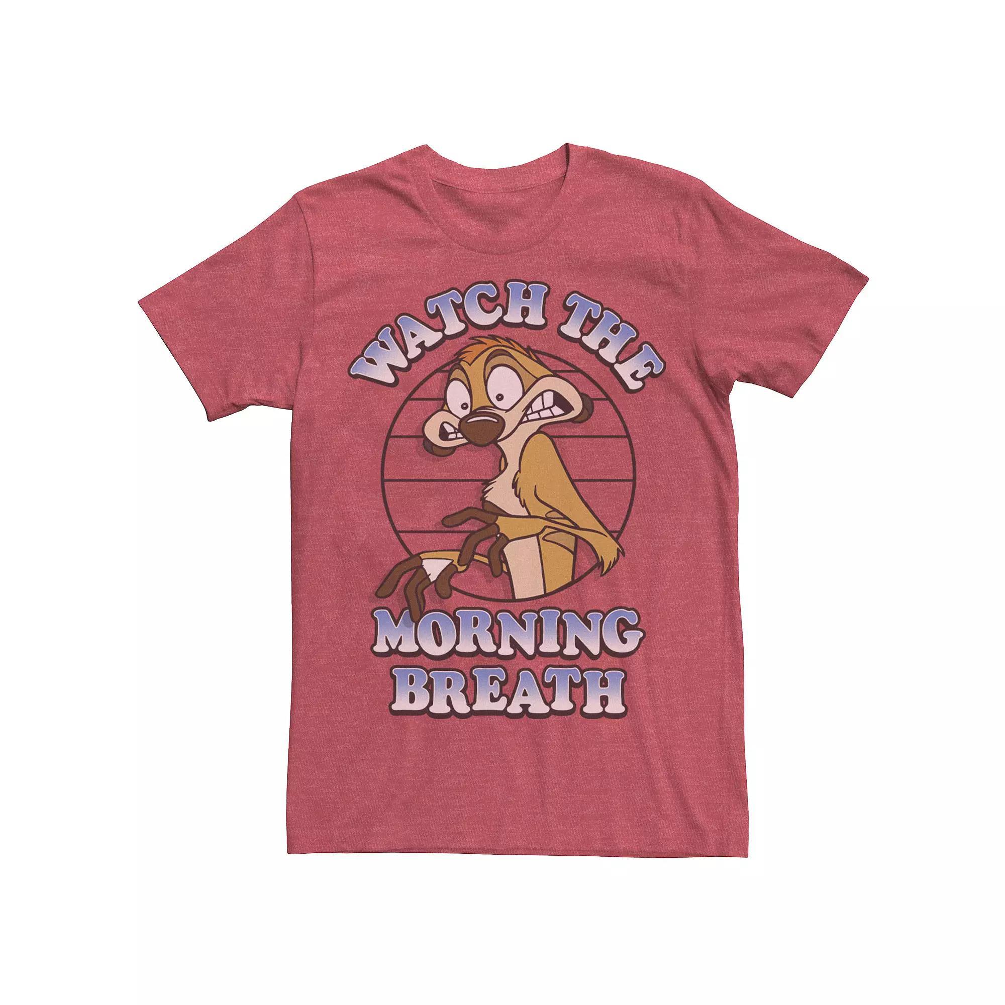 Disney's The Lion King Timon Watch The Morning Breath Men's Tee, Size: XL, Red Grey Product Image