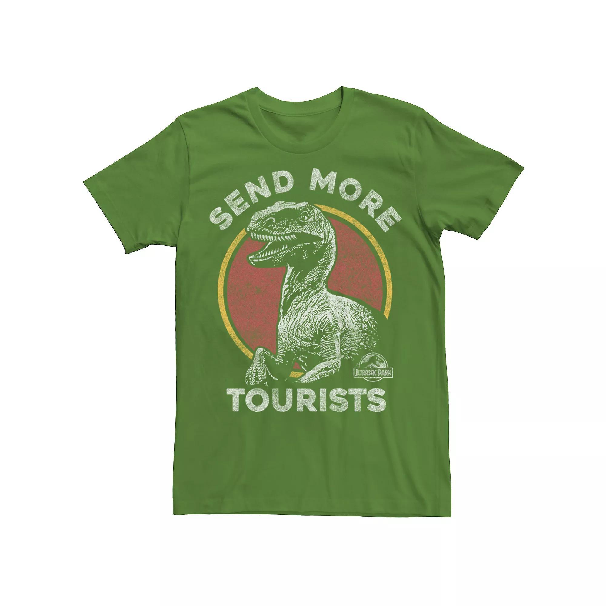 Men's Jurassic Park T Rex Distressed Retro Logo Tee, Size: 3XL, Blue Product Image