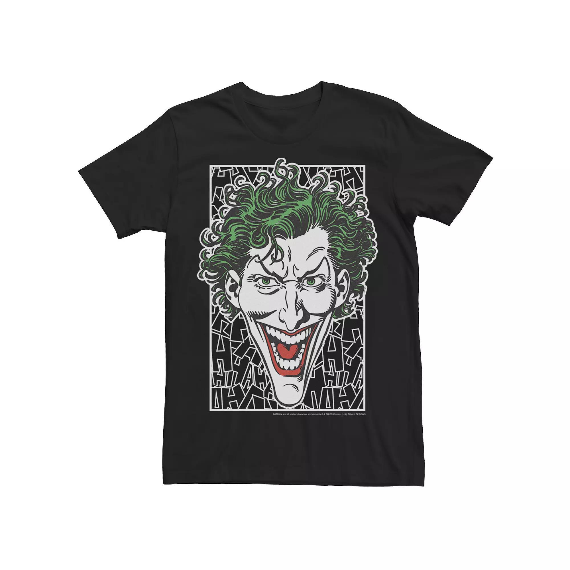 Men's DC Comics Batman Joker Laugh Headshot Tee, Size: 3XL, Black Product Image