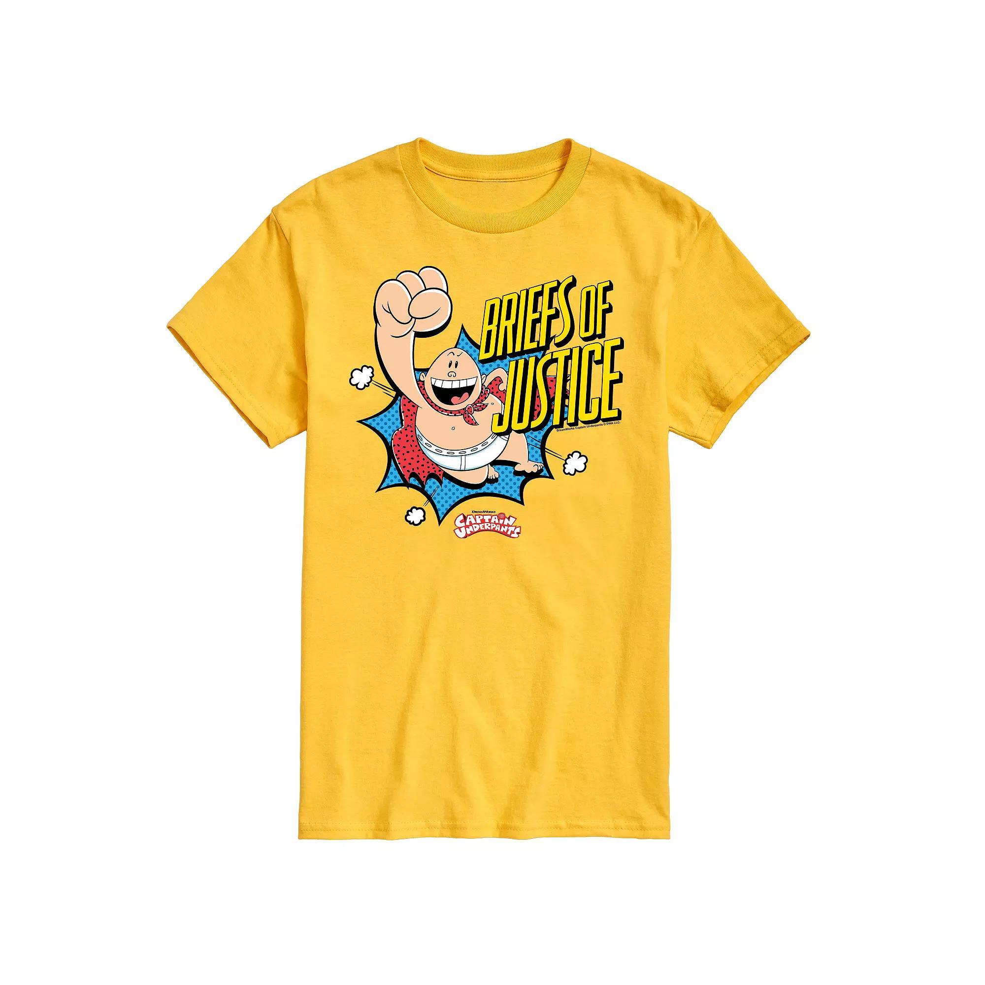Mens Captain Underpants Briefs Of Justice Graphic Tee Product Image